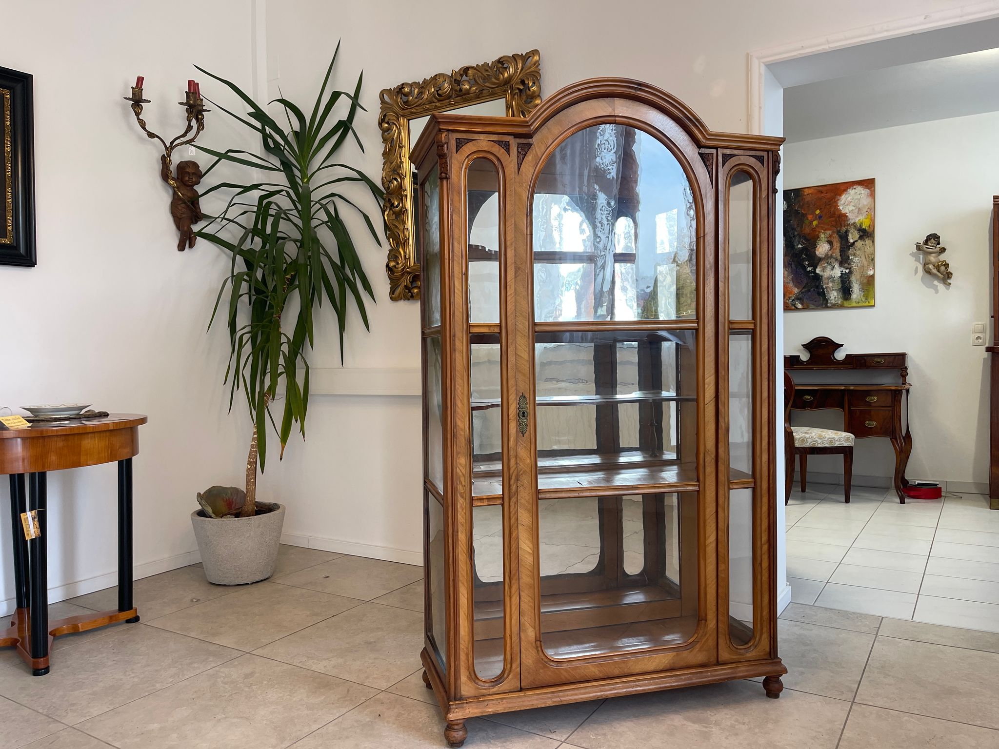 SALE Unrestaurierte Gründerzeit Vitrine Bücherschrank Sammlervitrine Antiquität G1230