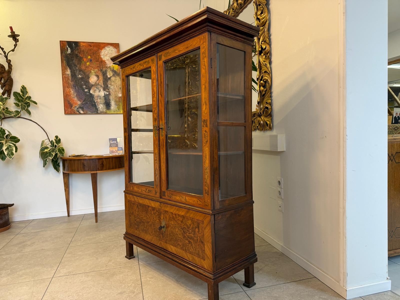 Sale Biedermeier Stilvitrine Bücherschrank Glasschrank Glaskasten D1034