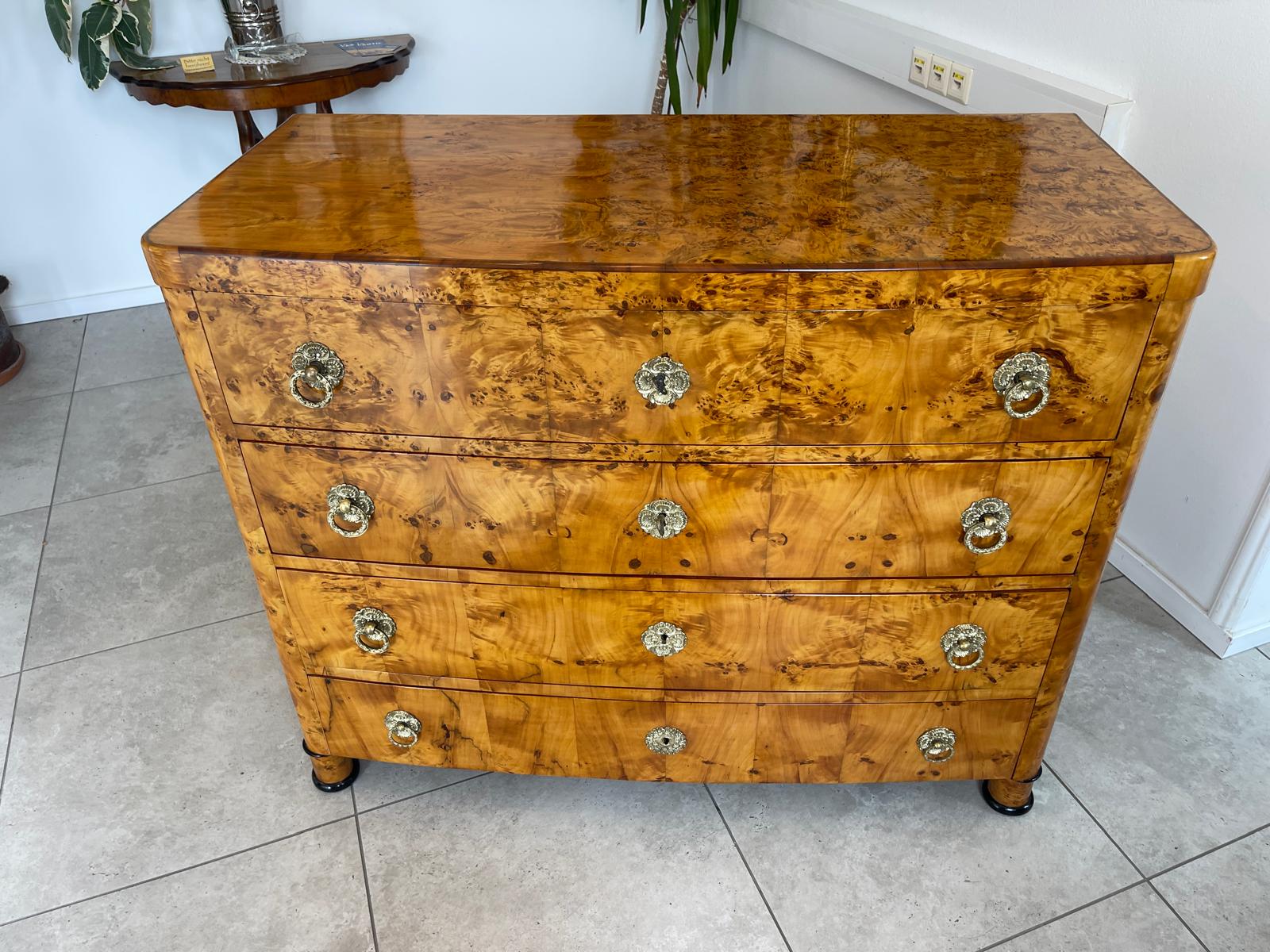 Restaurierte Biedermeier Schreibkommode Sekretär Pappelholz Antiquität G1747