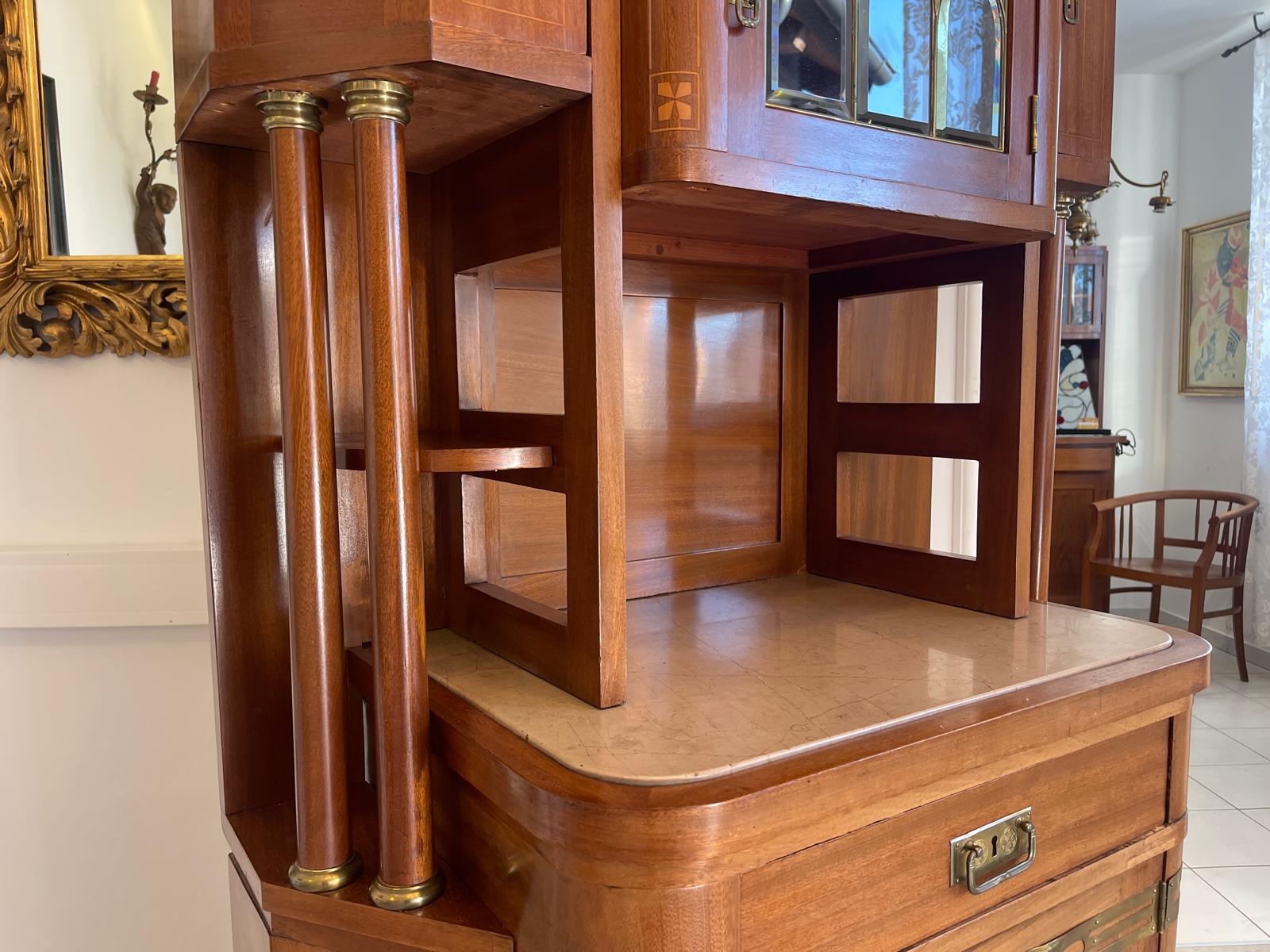 Traum Jugendstil Kredenz Bücherschrank Antiquität G1100