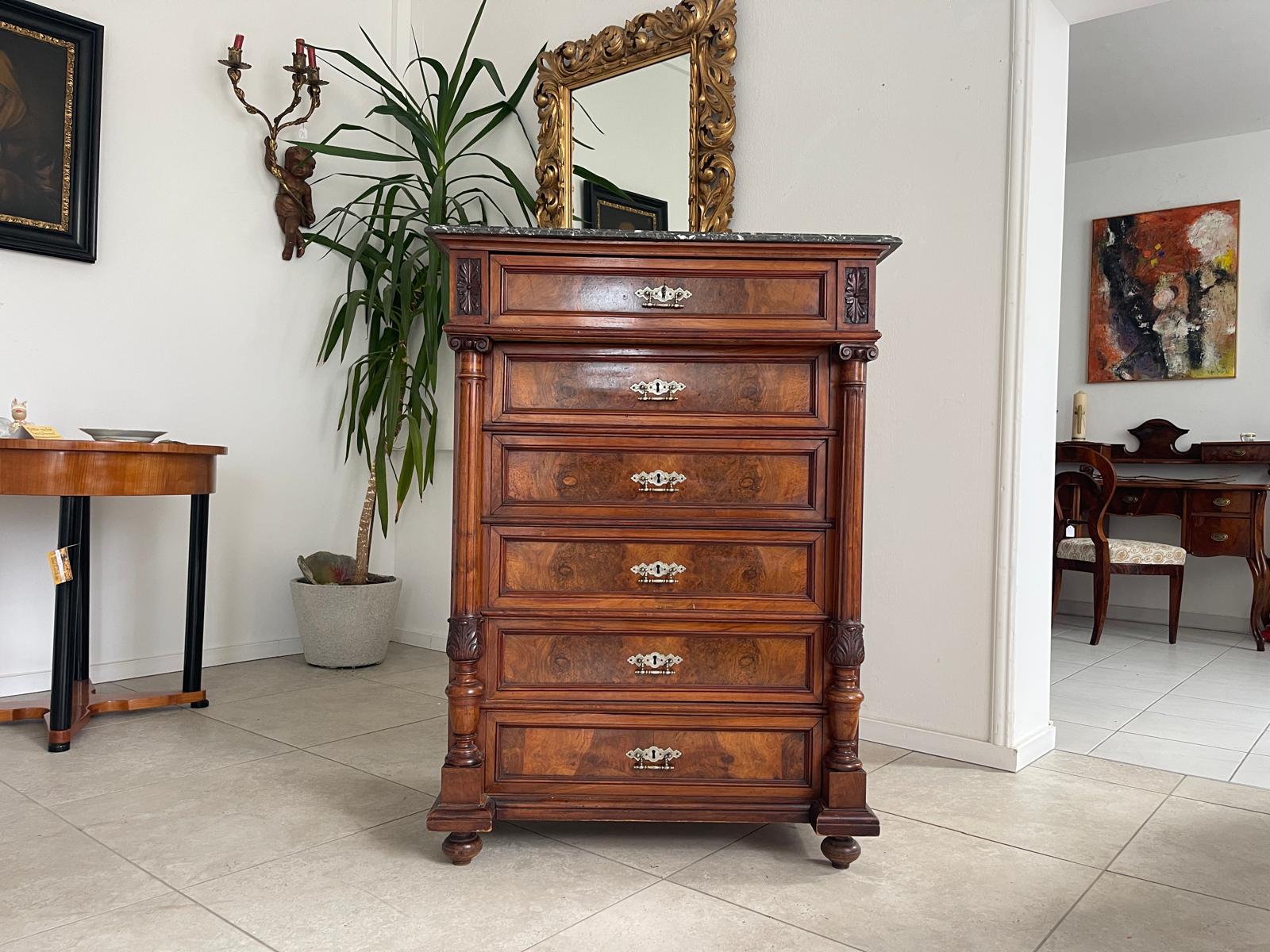Gründerzeit Wochenkommode Nussholz Ladenschrank G1338