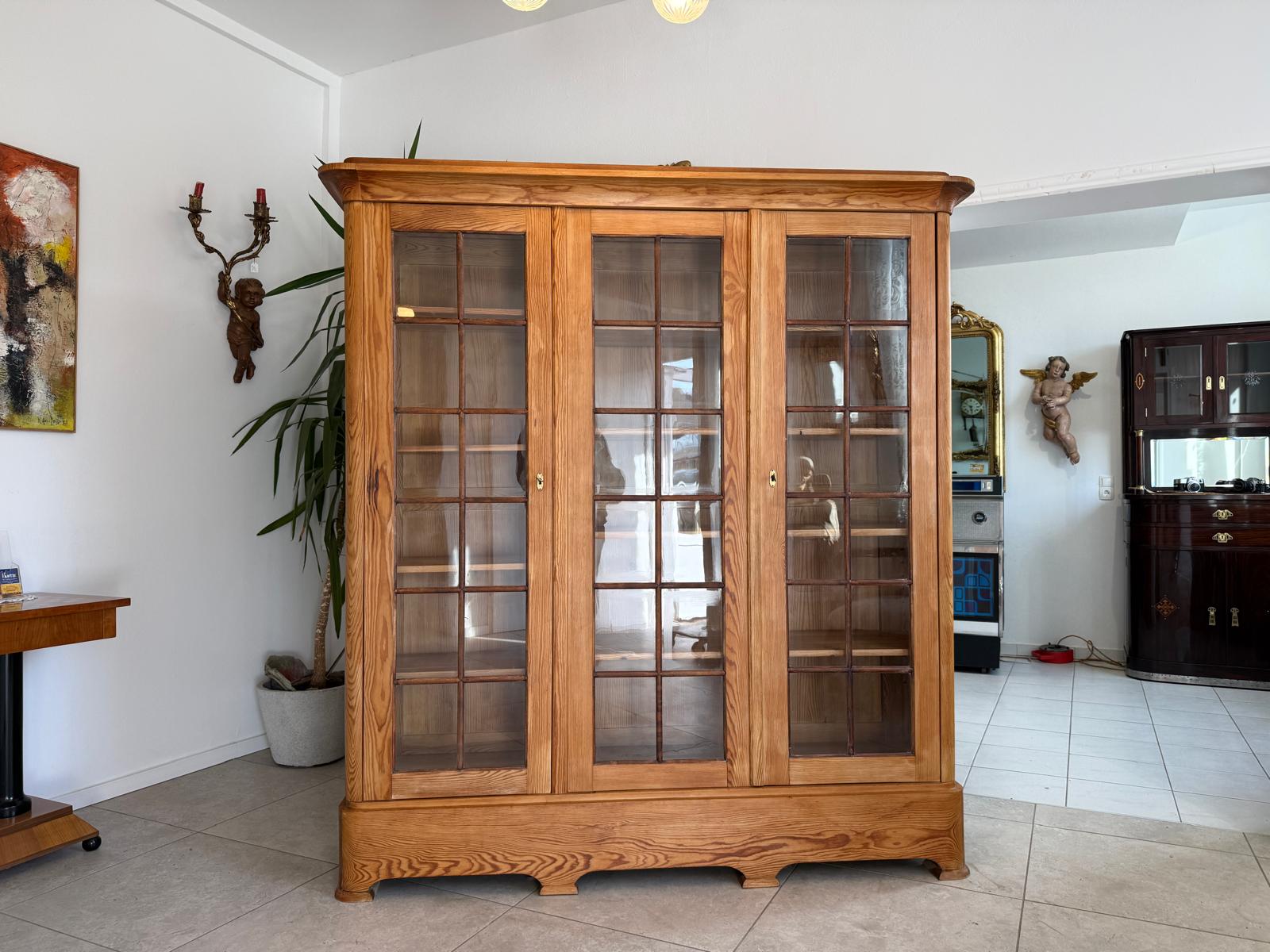 Sale Jugendstil Vitrine Bauernvitrine Bauernschrank Bücherschrank D1261