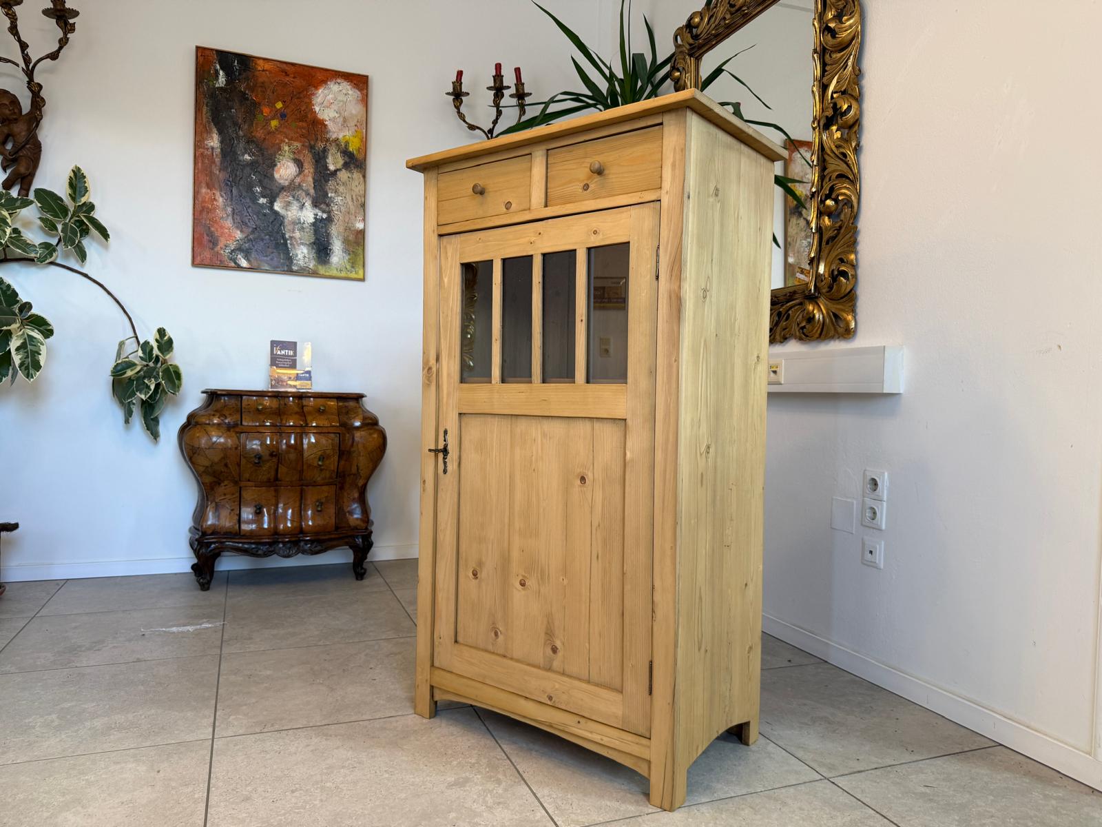 Bäuerliches Vertiko Bücherschrank Halbschrank Bauernschrank Weichholz D1186