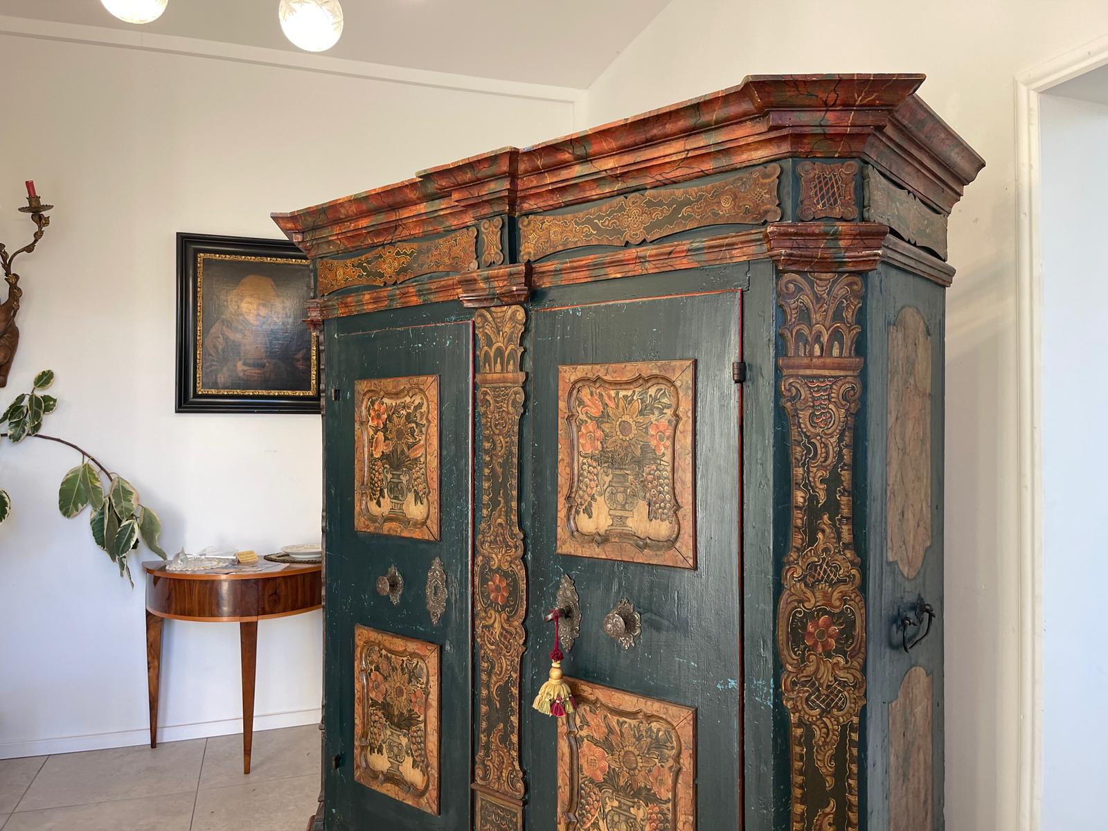 Bayrischer Bauernschrank Schrank Handbemalt A5498