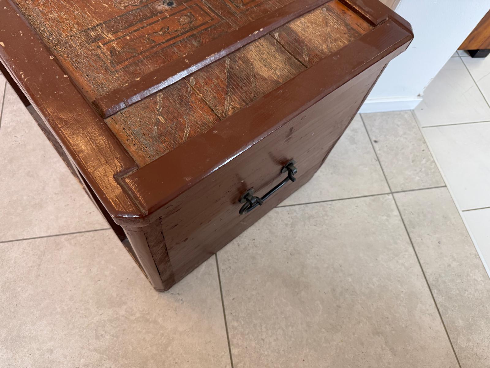 Truhe Landhaustruhe Bauerntruhe Biedermeier Truhe Handbemalt D2319