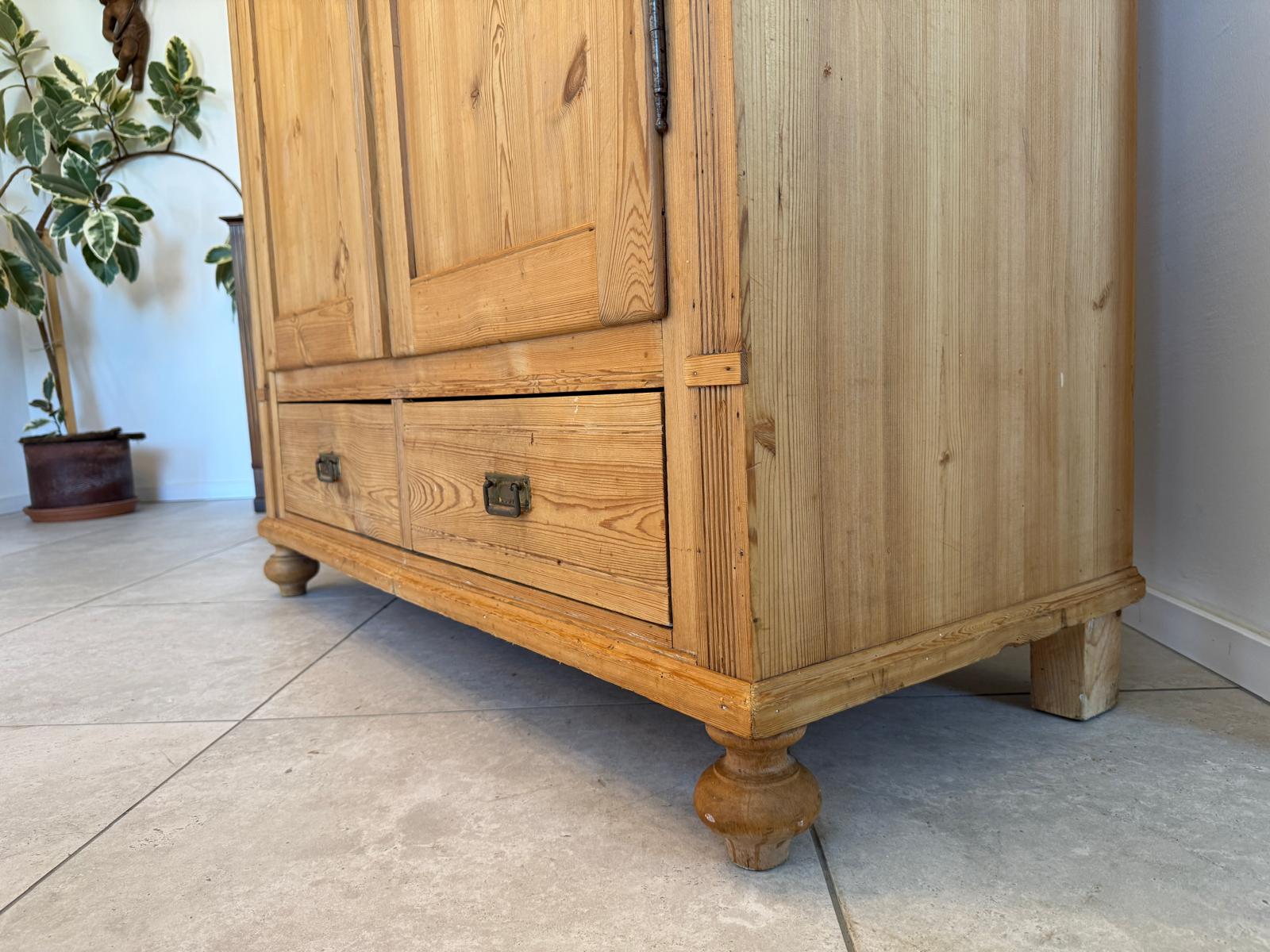 Original Biedermeier Bauernschrank Naturholzschrank Weichholz G2091