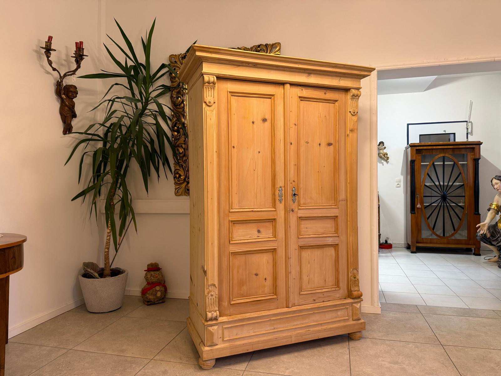 Originaler 2 türiger Bauernschrank Gründerzeit Naturholzschrank G2398