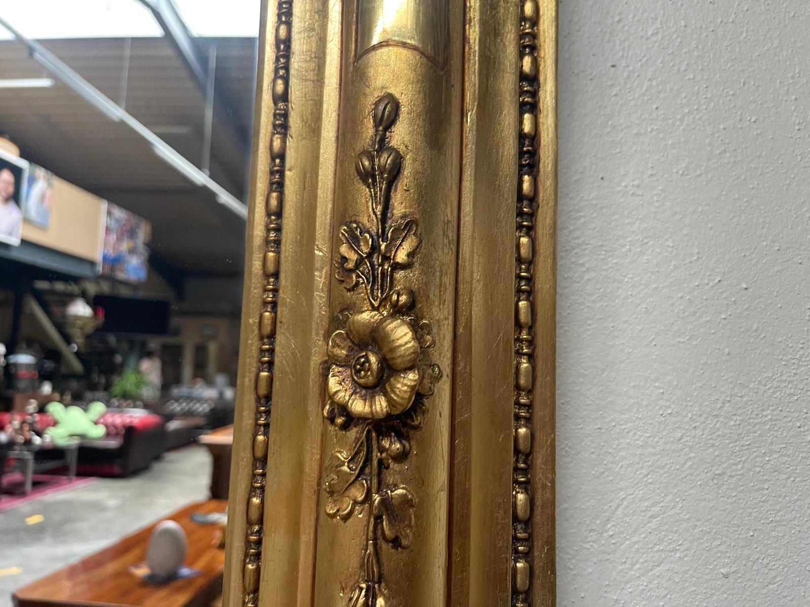 Originaler vergoldeter Biedermeier Spiegel Holzspiegel Rosenspiegel G1337