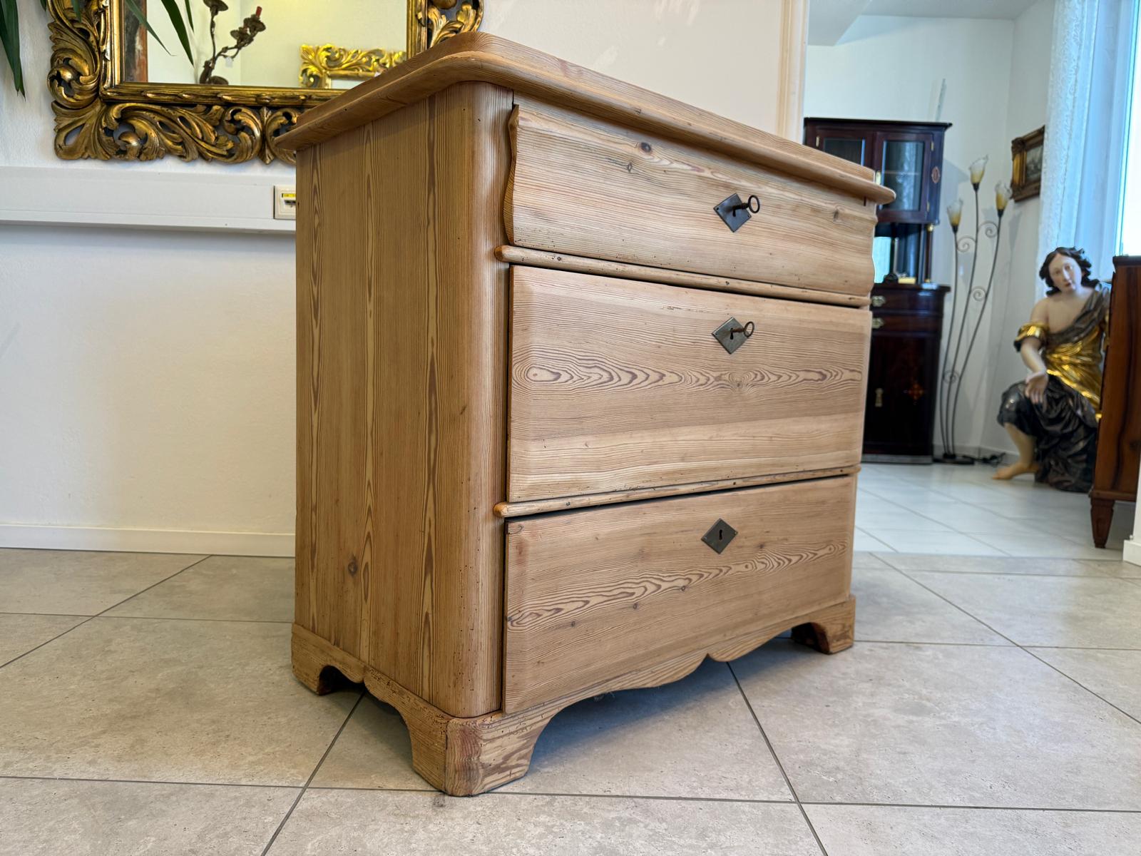 Biedermeier Kommode 3 Ladenkommode Antik Original D2424