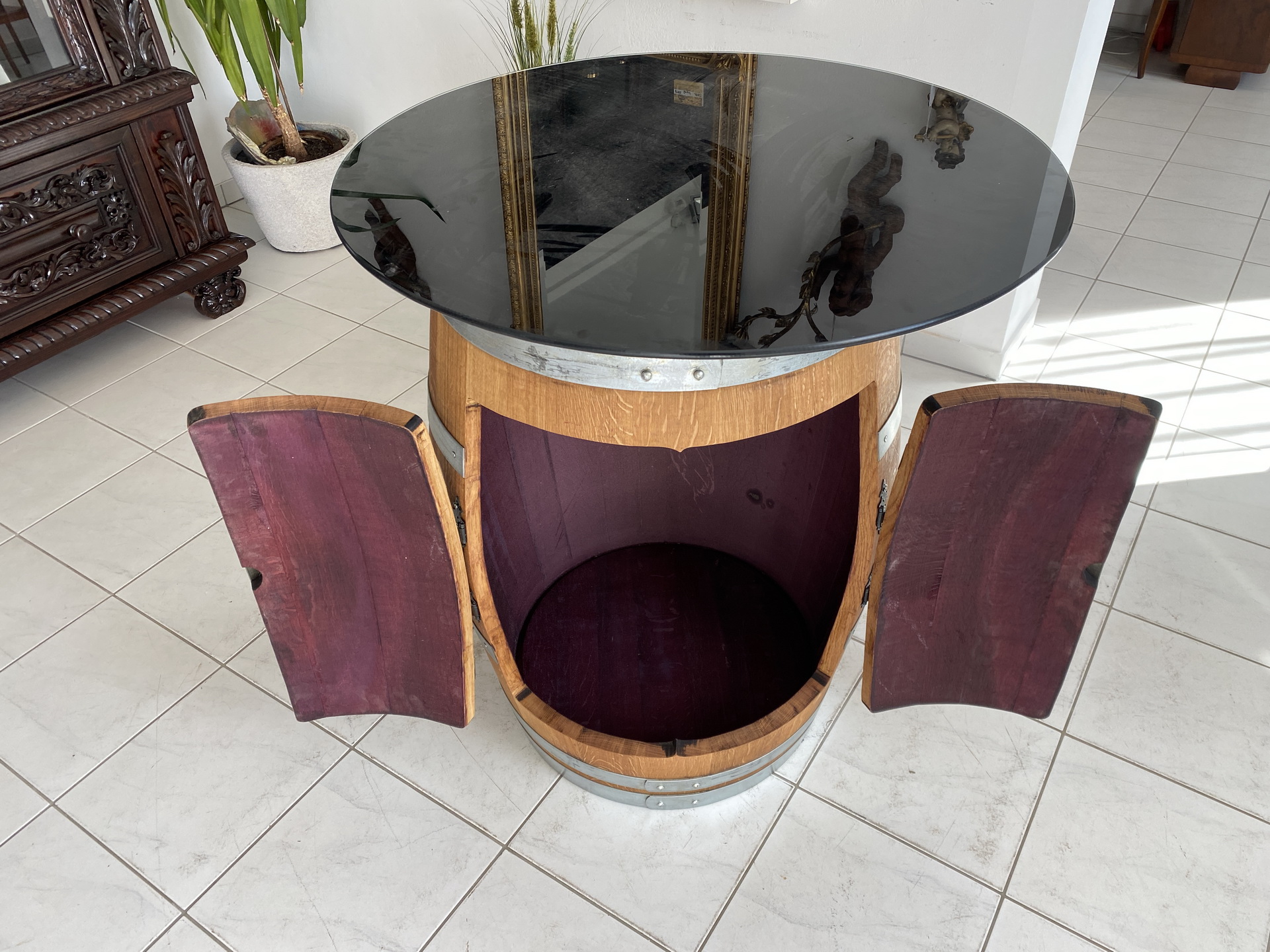 Bauernmabeo-Altwaren-Antikes_73 Weinfass Bar - Umgebautes Eichenfass als stilvolle Hausbar A2611