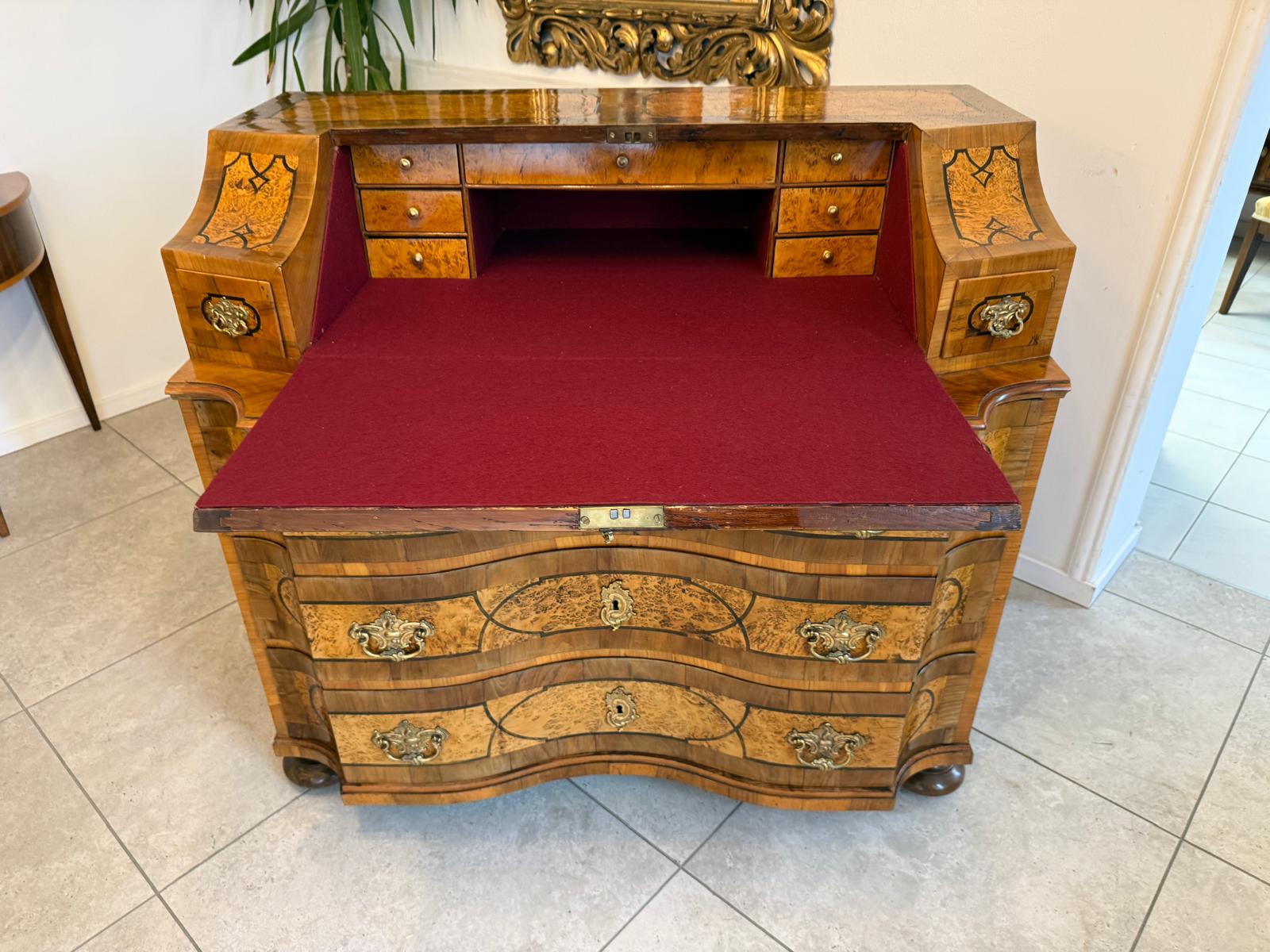 Authentischer Barock Schreibsekretär Sekretär Kommode Antiquität  G2374