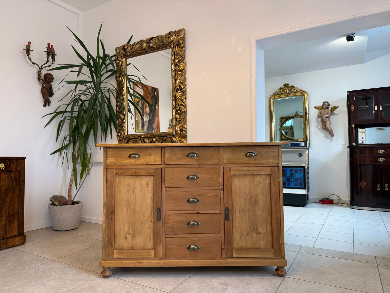 Originale Jugendstil Ladenkommode Ladenschrank Apothekerschrank Weichholz D1115