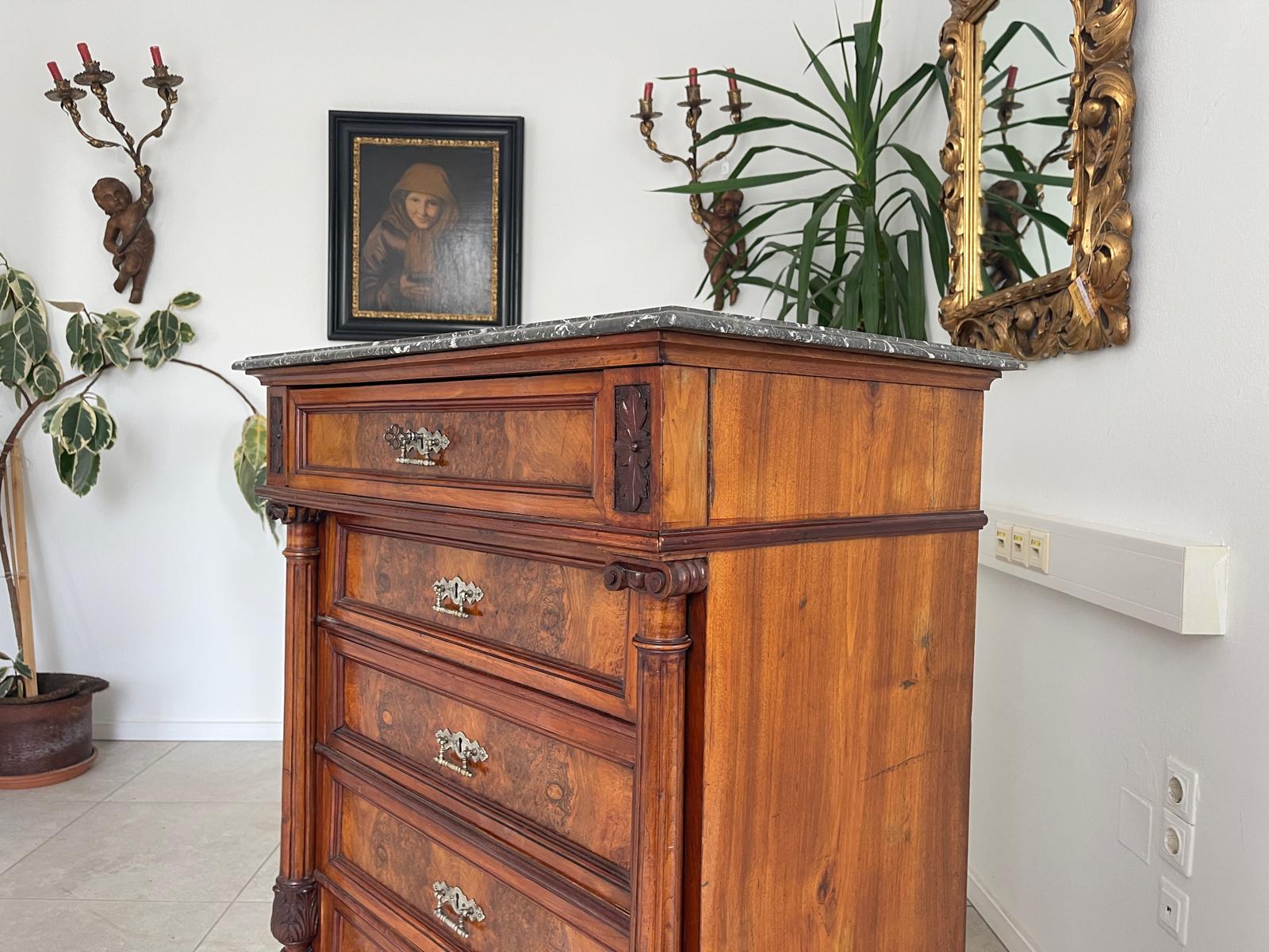 Gründerzeit Wochenkommode Nussholz Ladenschrank G1338
