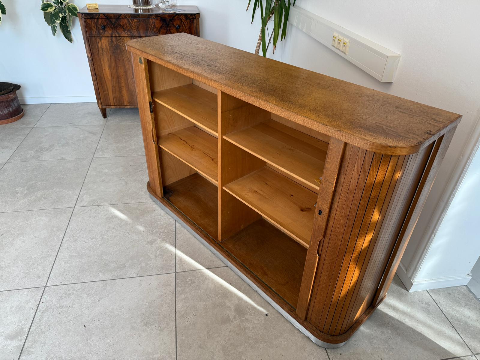 Jugendstil Rolladenschrank Antik Braun Büroschrank G1978