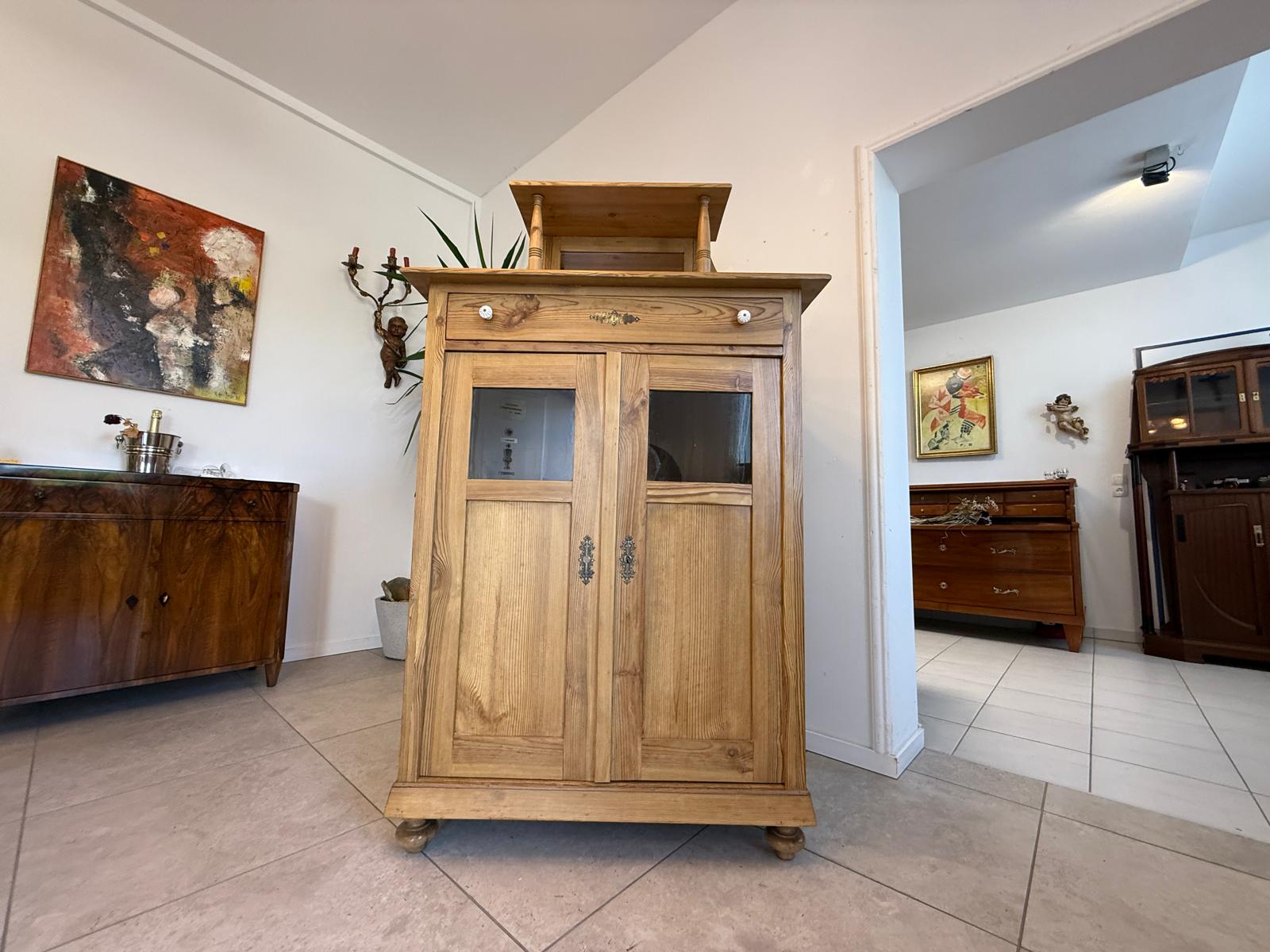 Bäuerliches Jugendstil Vertiko Bücherschrank Halbschrank Bauernschrank G2005