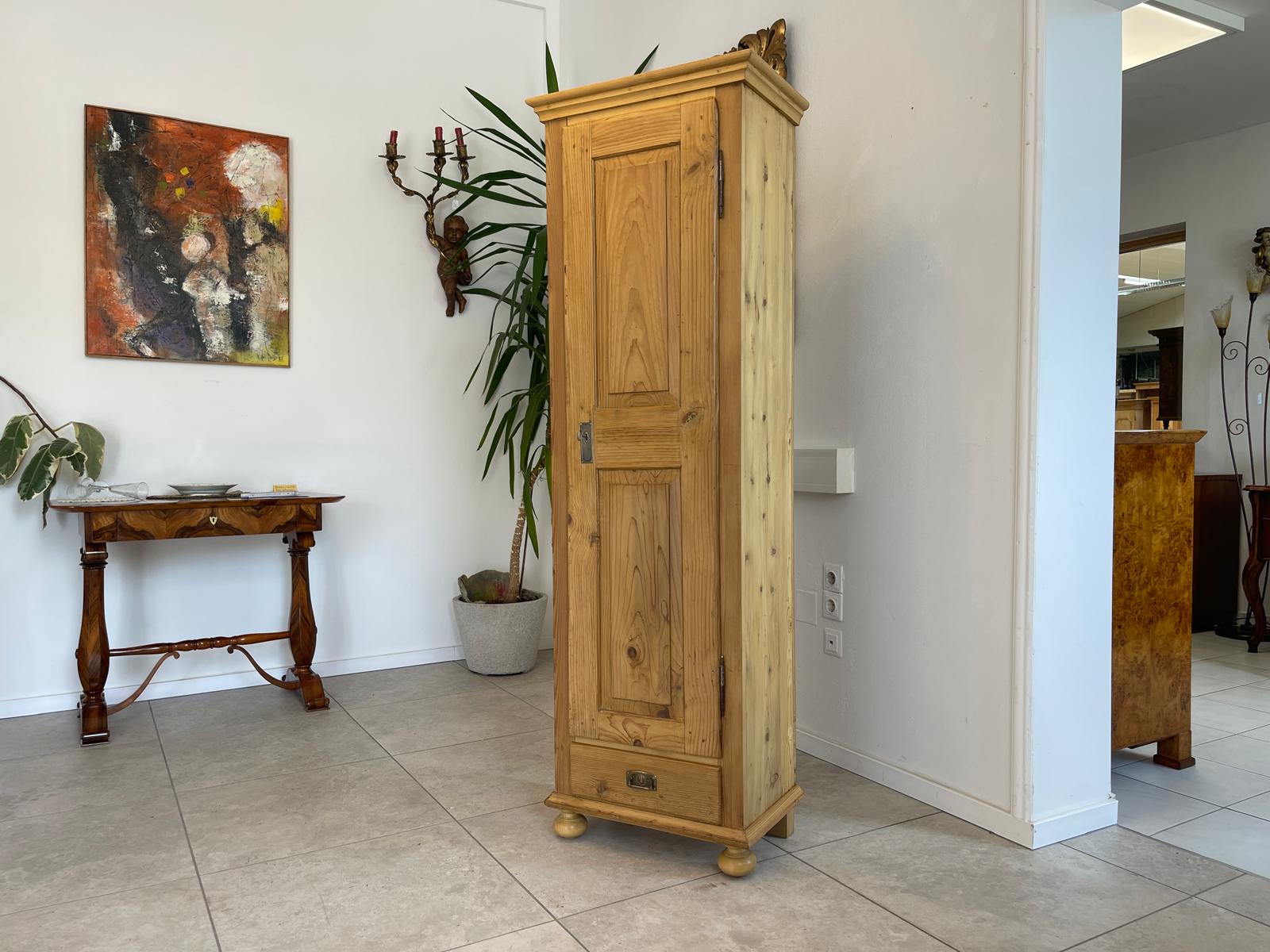 Restaurierter schmaler Bauernschrank Biedermeier Bauernschrank Bauernkasten G1651