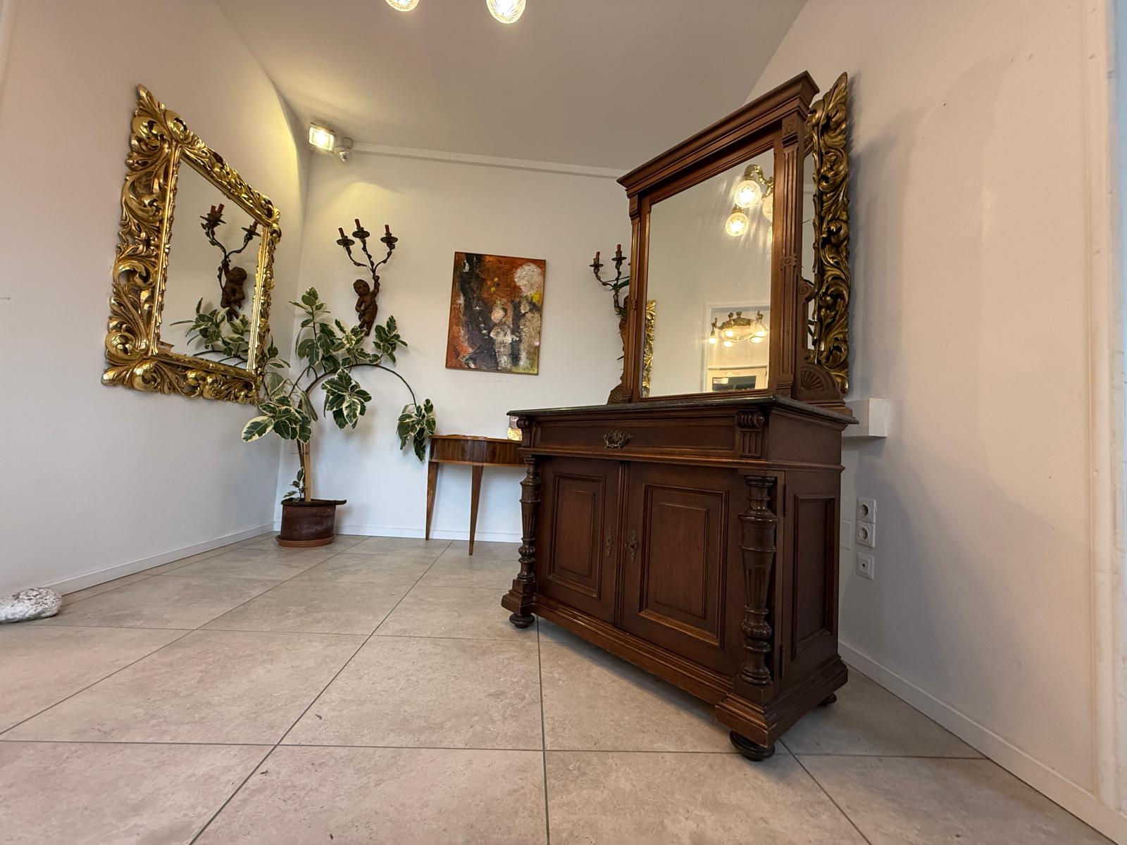 Originale Gründerzeit Anrichte mit Spiegel Waschtisch Historismus G2238