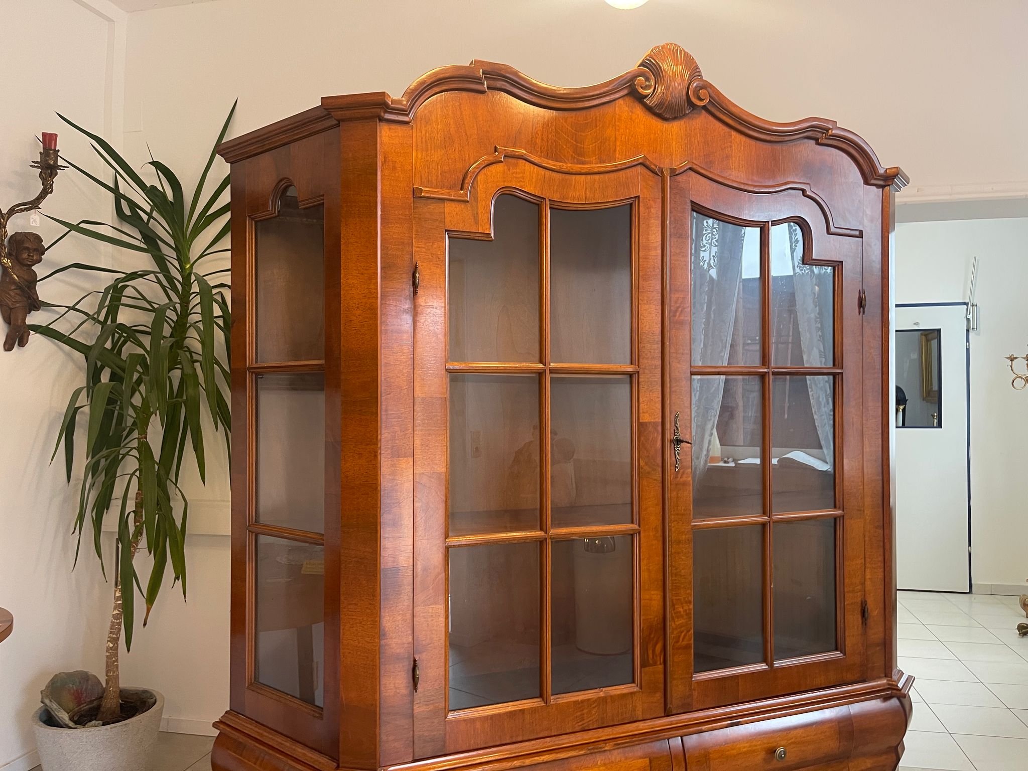 Barocke Aufsatz Anrichte Glasvitrine Bücherschrank Bücherschrank G1228