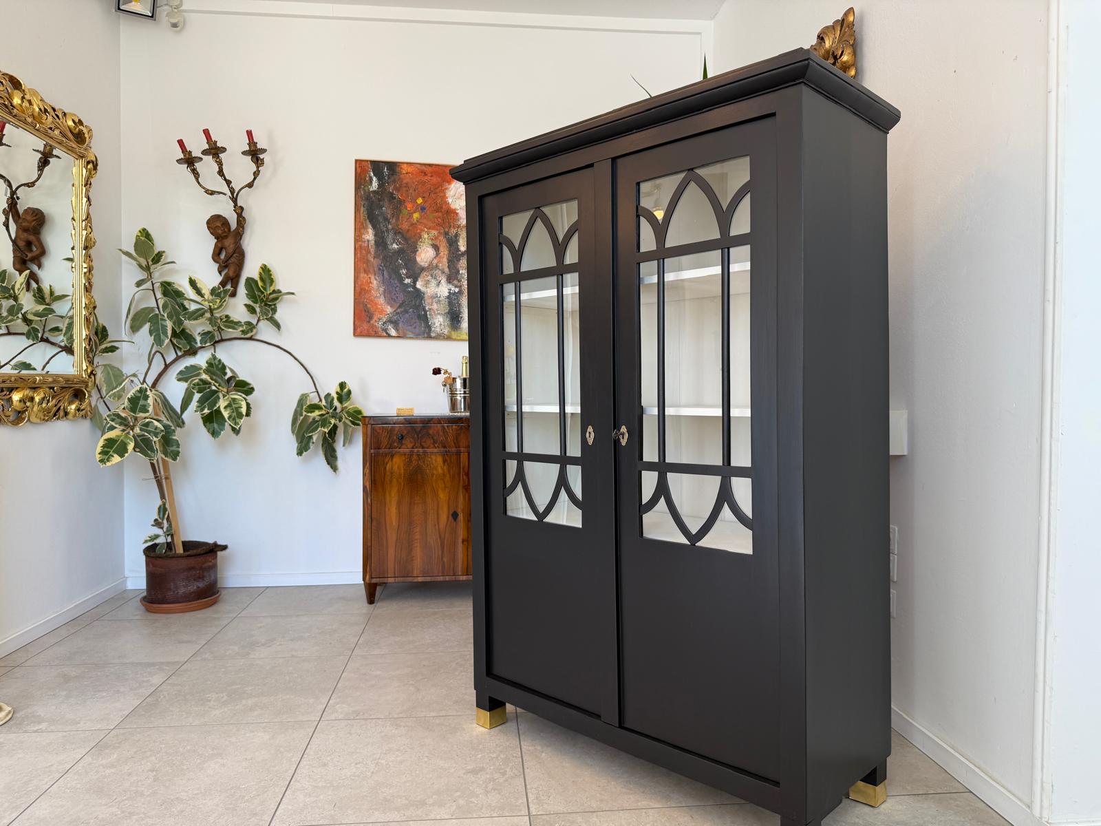 Restaurierte Jugendstil Vitrine / Bücherschrank/ Antiquität / Originalstück G1915