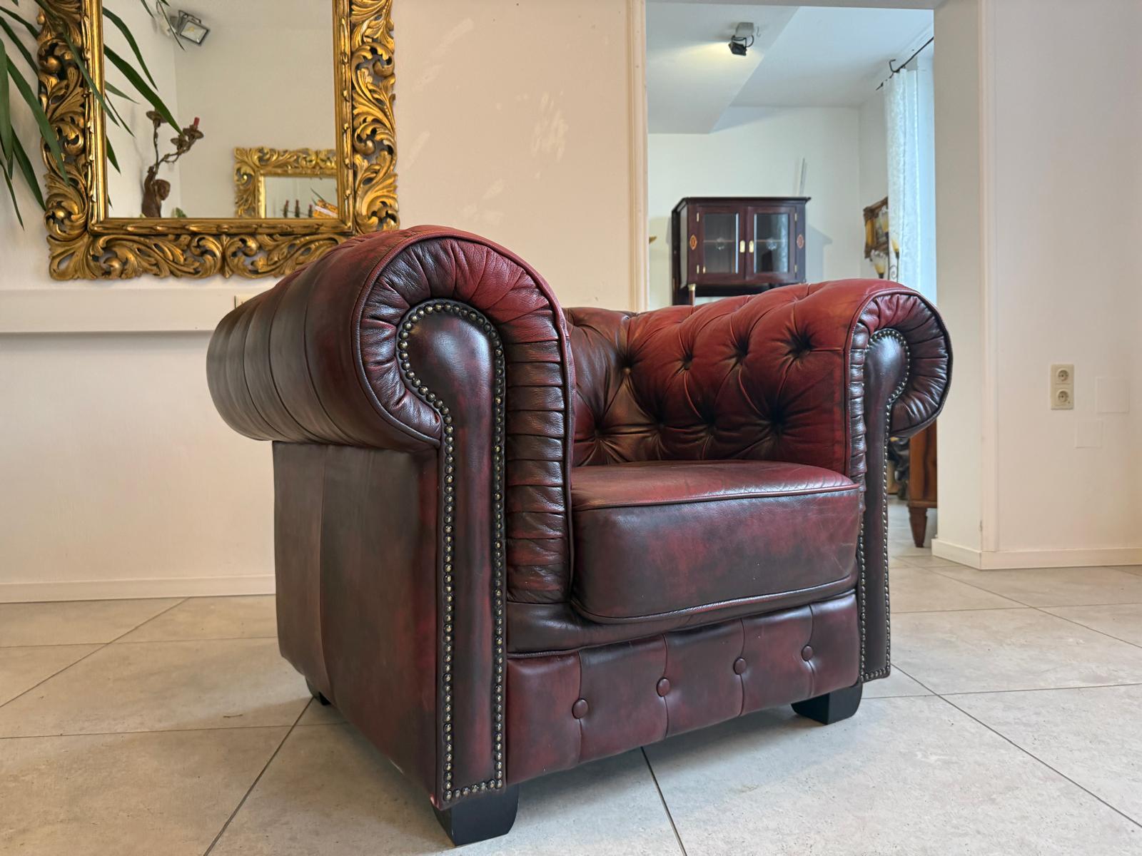 Chesterfield Fauteuill Ledersofa Clubfauteuil Clubmöbel Cultmöbel D1140