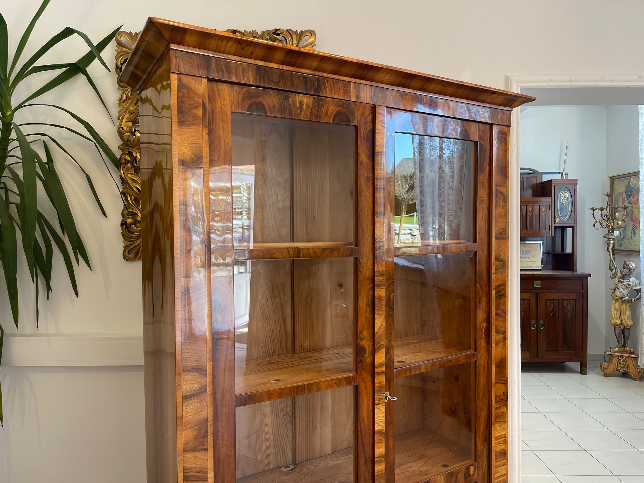SALE Restaurierte Biedermeier Vitrine Bücherschrank Bibliotheksschrank ANTIQUITÄT G1374