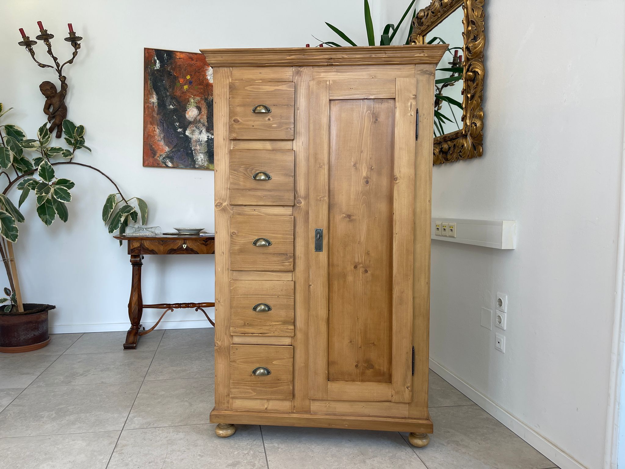 Uriger Biedermeier Brotschrank Almerschrank Vorratskasten Kasten Antik G1659