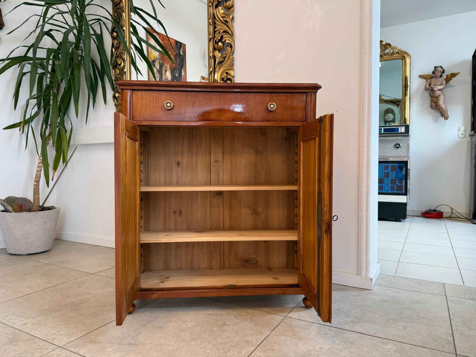 Restauriertes Biedermeier Trumeau Anrichte Kirschholzfurnier Antiquität D1194