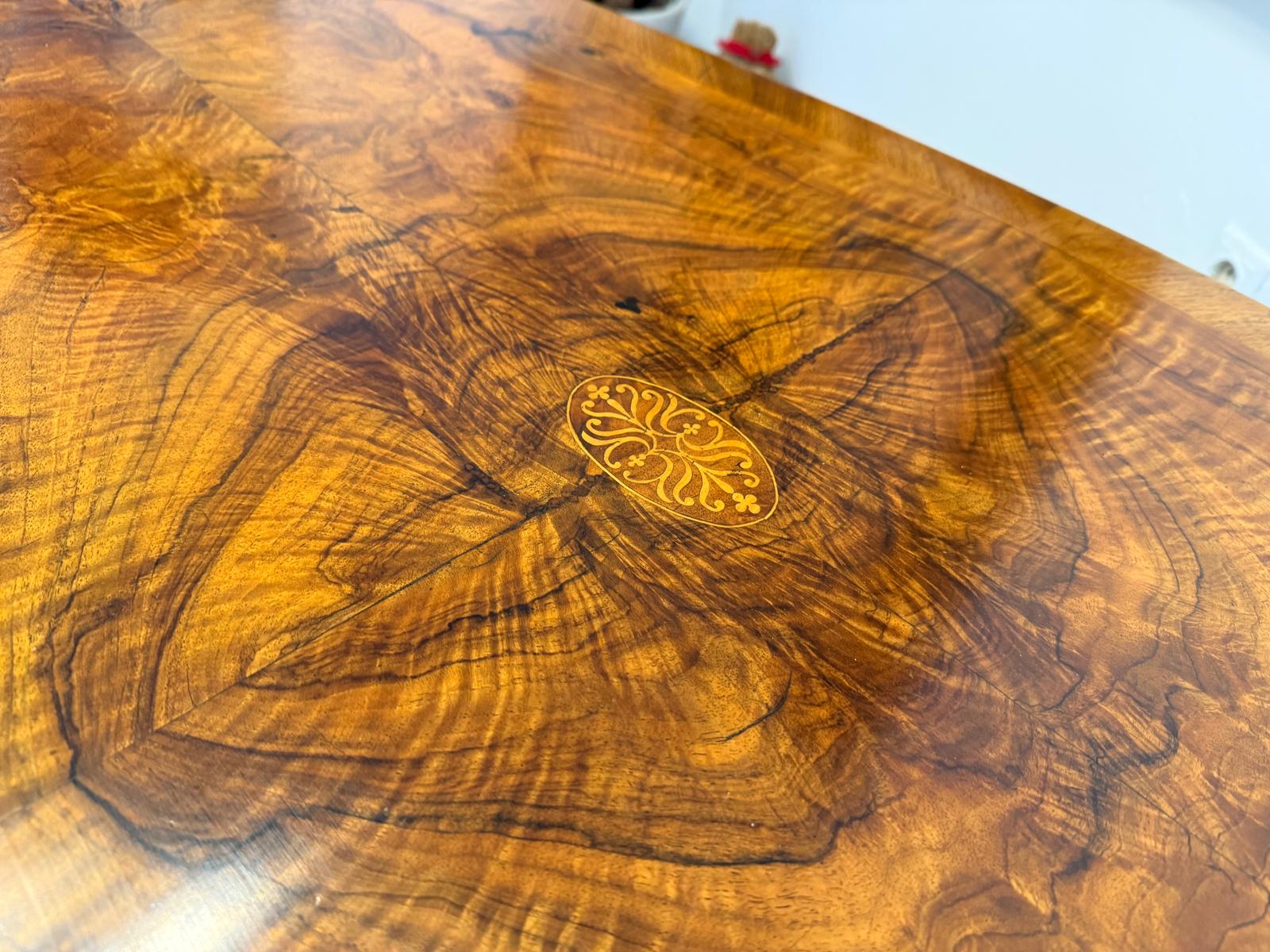 Biedermeier Tisch Schreibtisch Sekretär Marketiert Intarsien Antiquität G2373