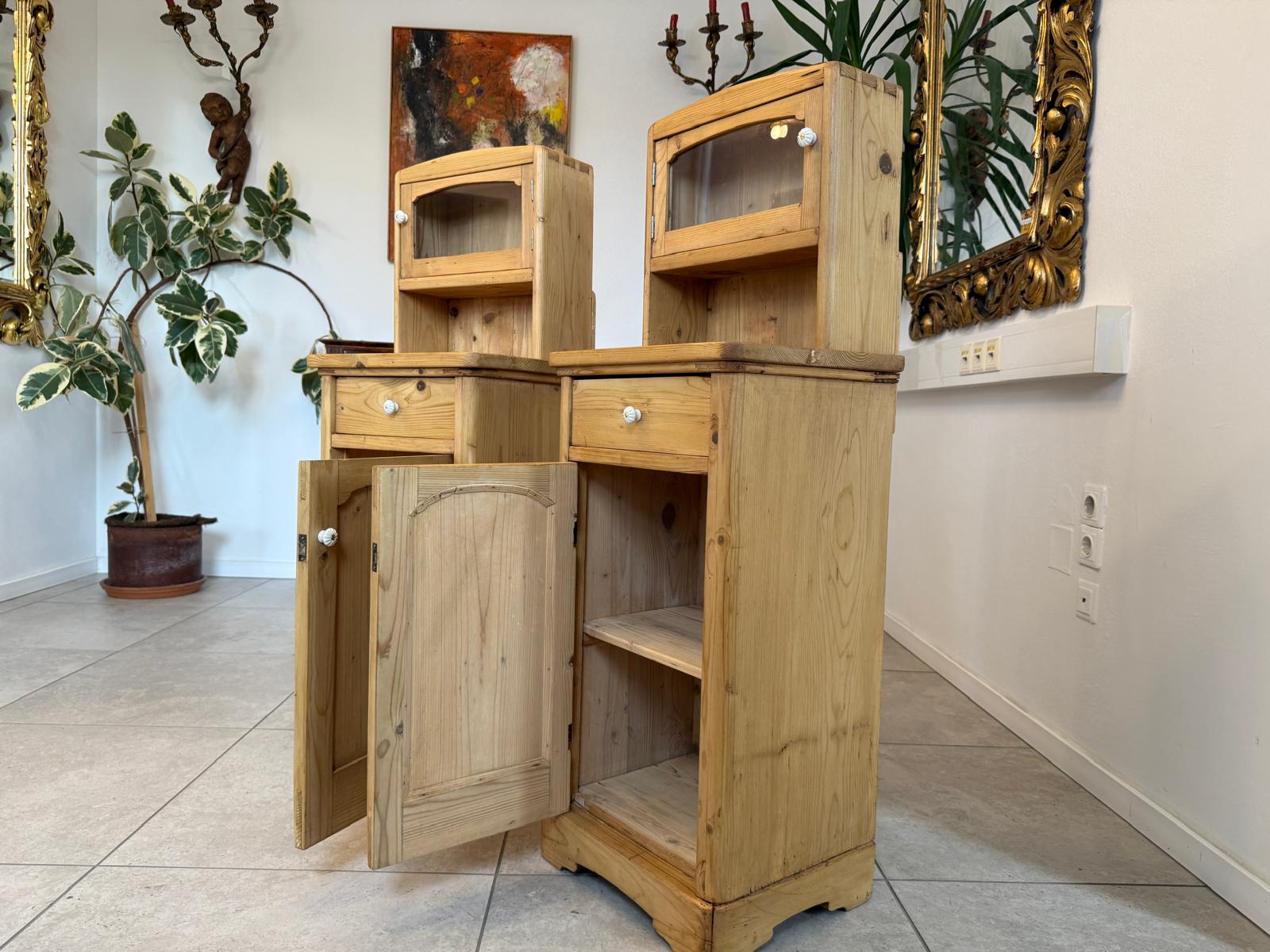 2 Restaurierte Bäuerliche Nachtkasterl Naturholzkasterl G2122