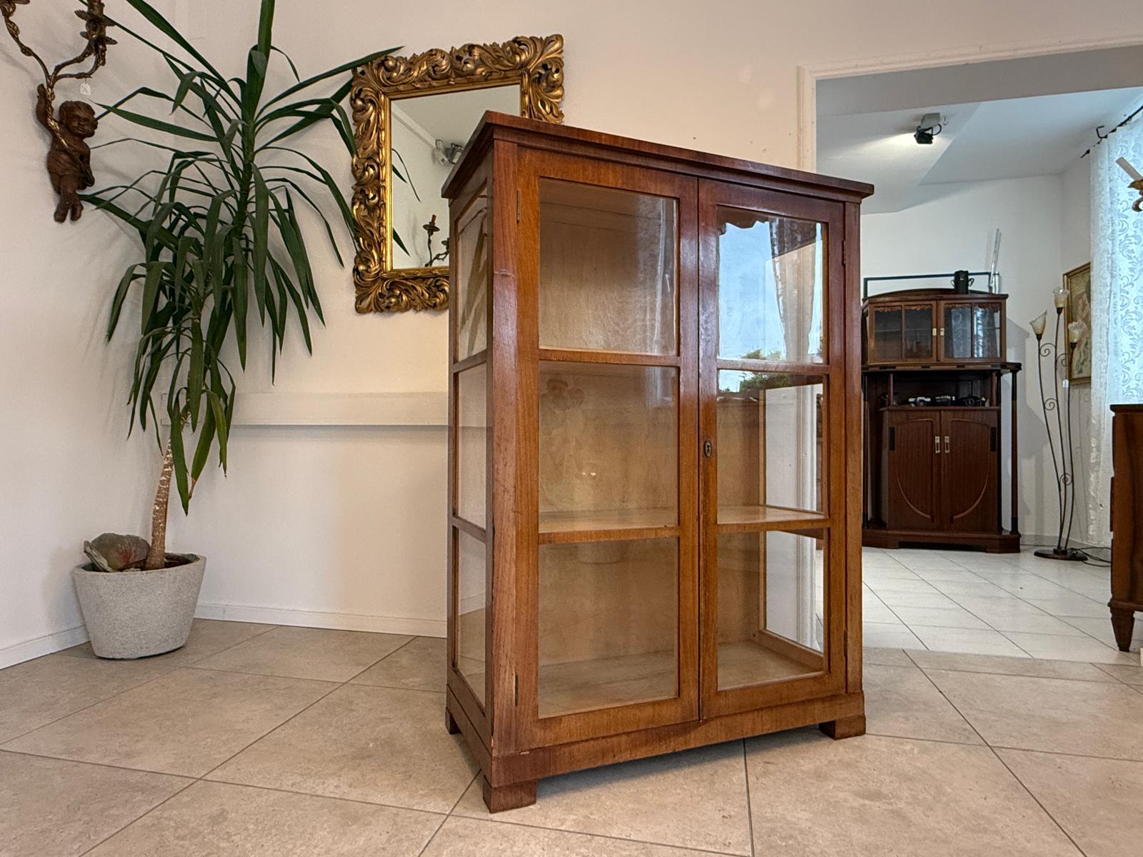 Originale Art Deco Vitrine Glasschrank Bücherschrank Antiquität Antik Möbel G1737
