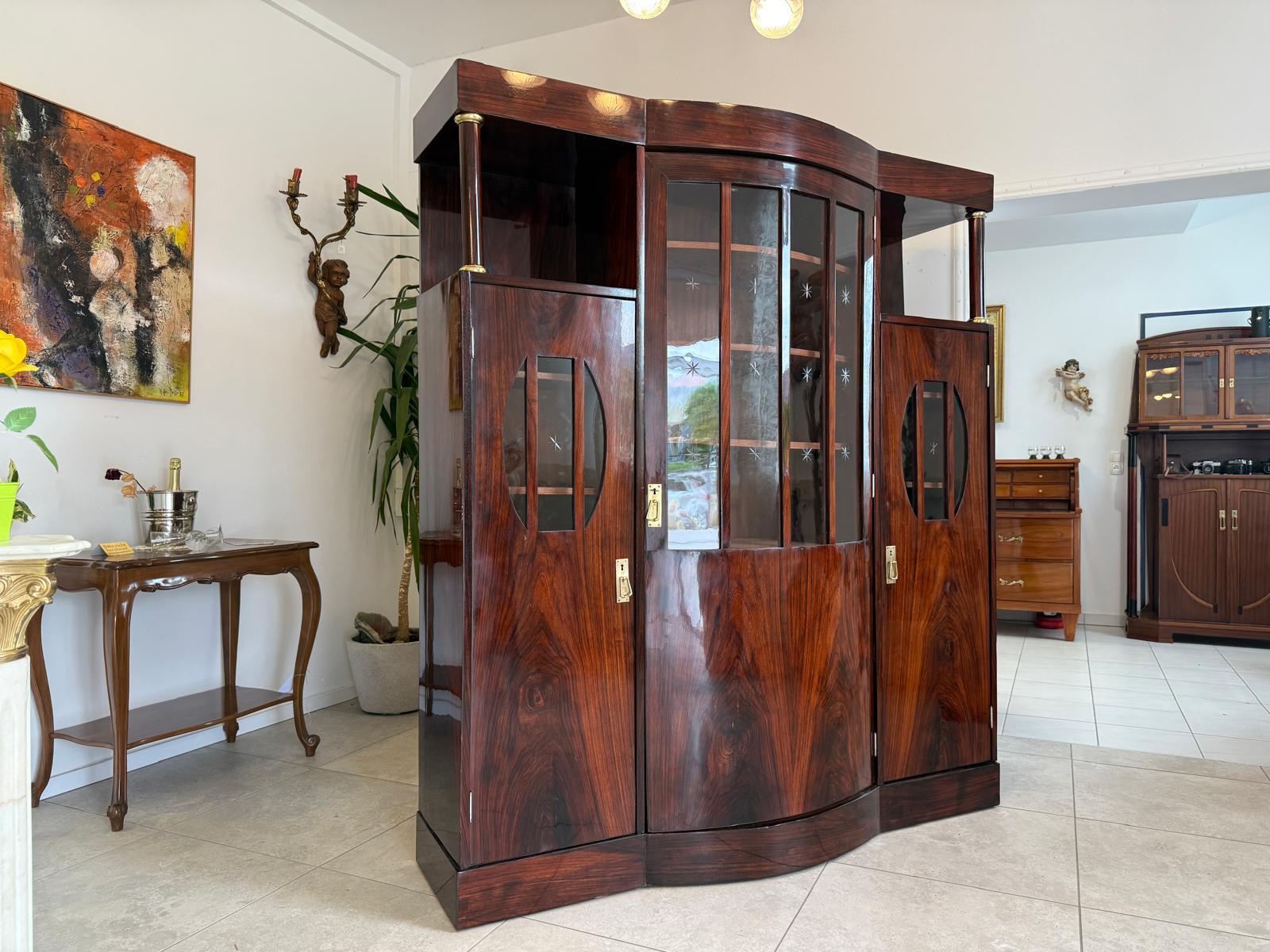 Sale Restaurierte Jugendstil Glasschrank Vitrine Bücherschrank Antiquität G1819