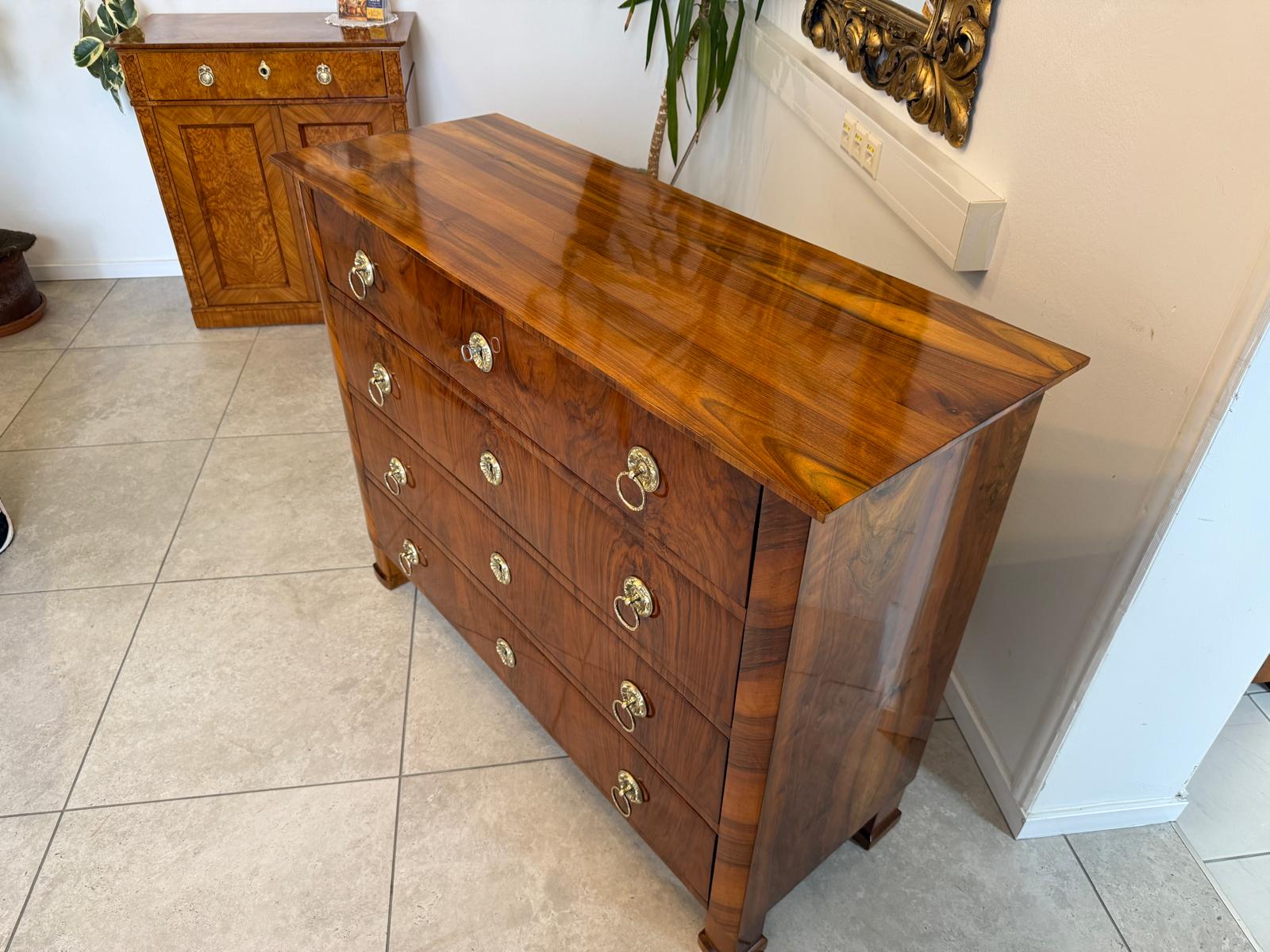 Restaurierte Biedermeier Kommode 4 Ladenkommode Nussholz Antiquität D1197