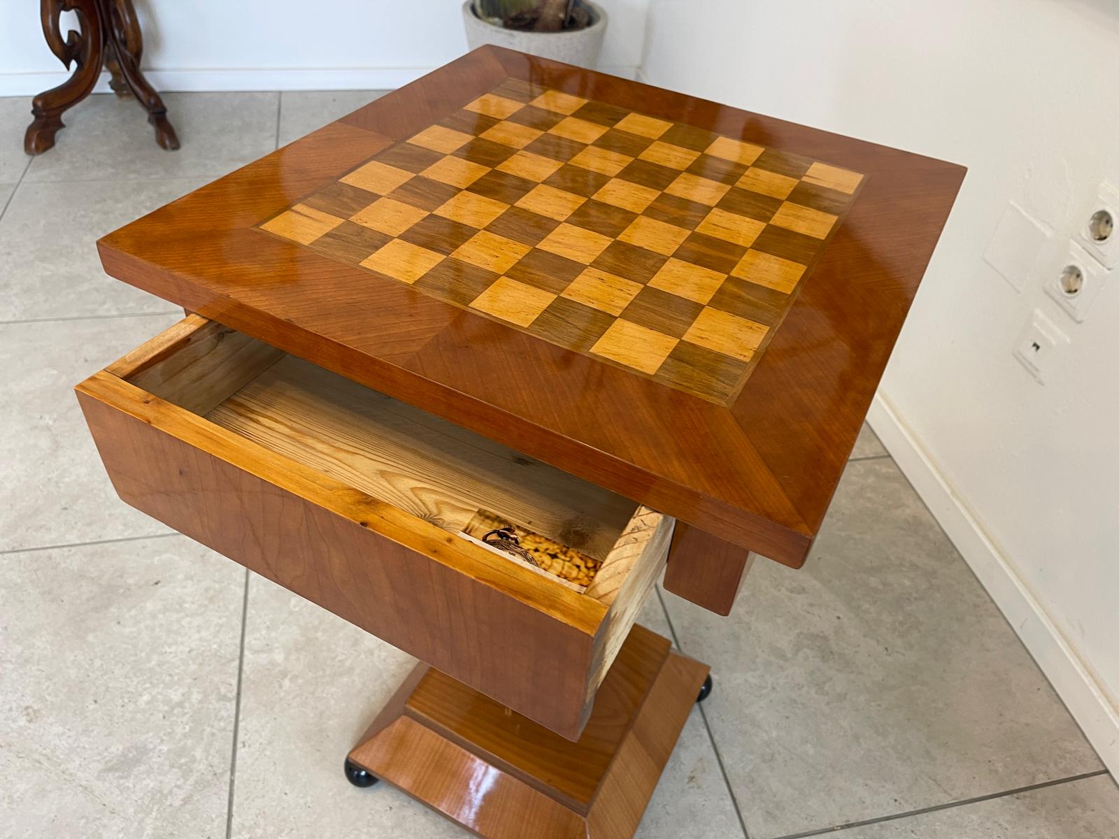 Restaurierter Biedermeier Spieltisch Tisch Schachtisch Konsoltisch G1743