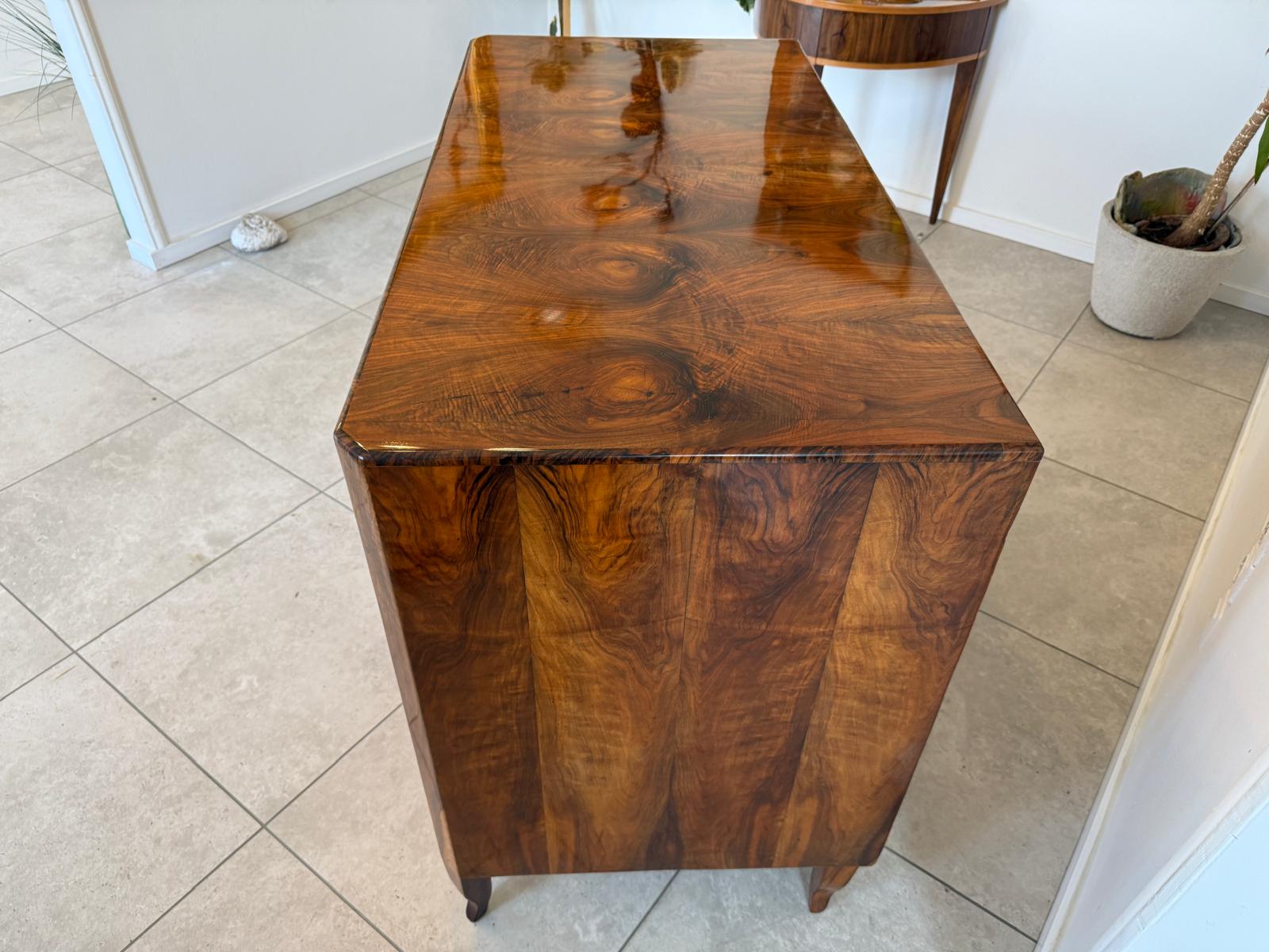 Restaurierte Biedermeier Kommode 3 Ladenkommode Nussholz G2165