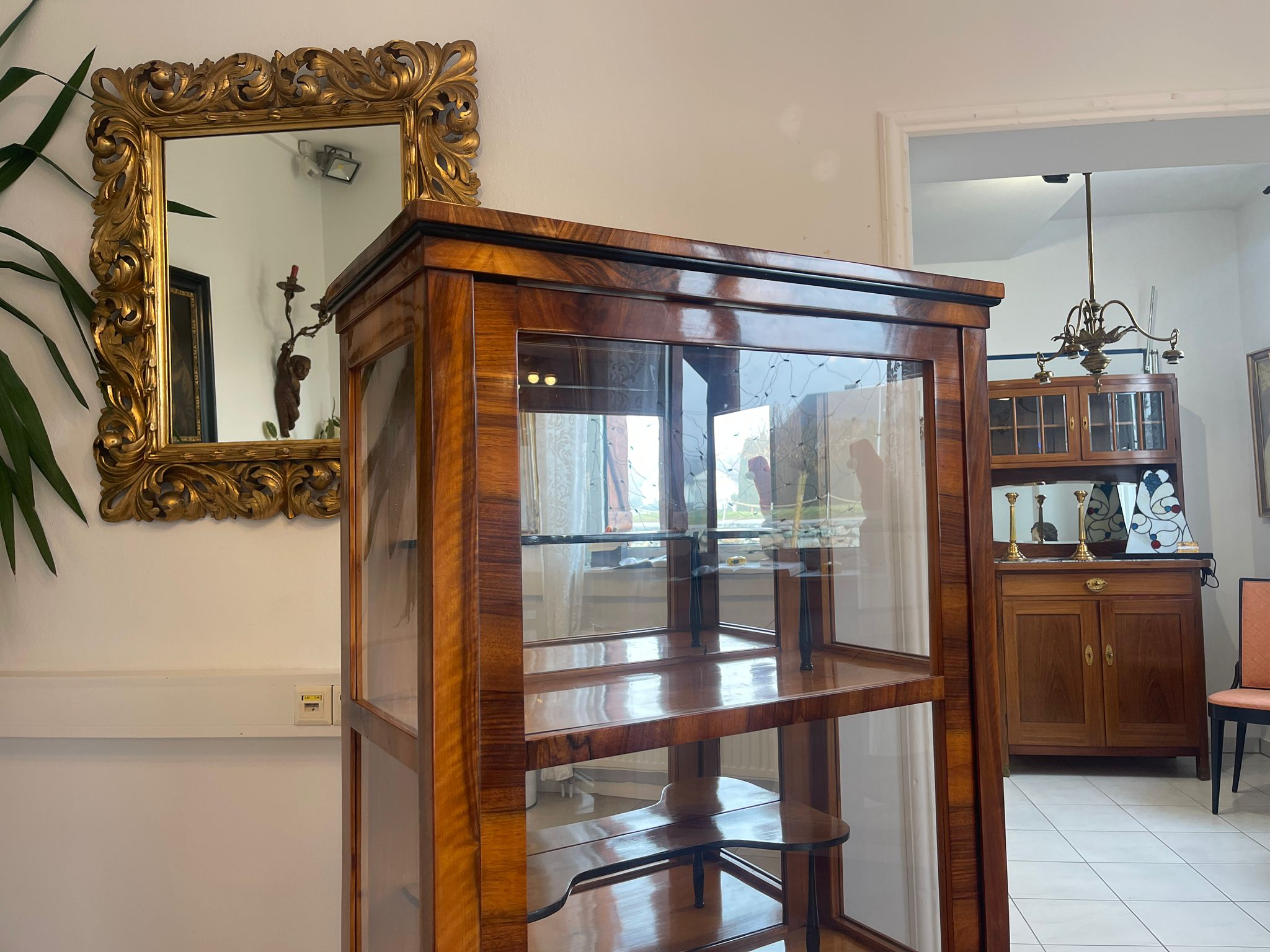 Antiquität Biedermeier Vitrine Bücherschrank A5153