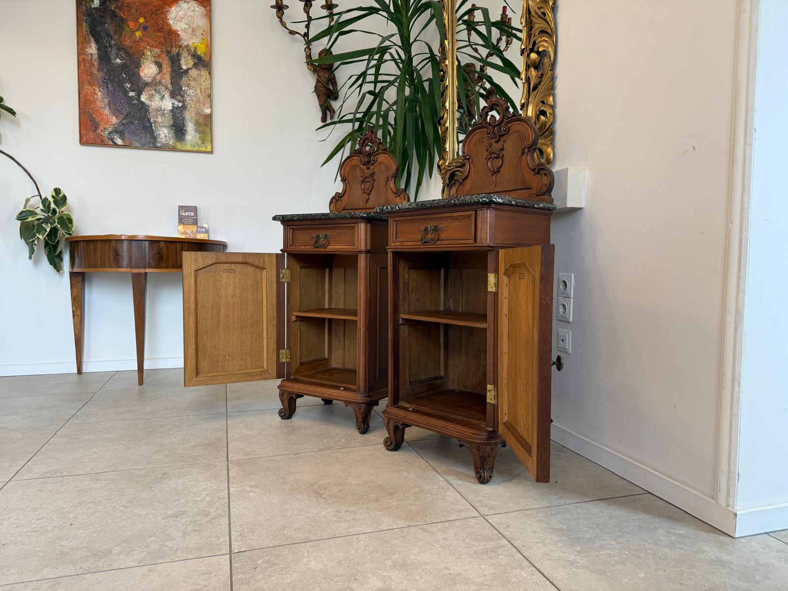 Originales Pärchen Gründerzeit Historismus Nachtkasterl Pfeiferlbarock  Antiquität D1030