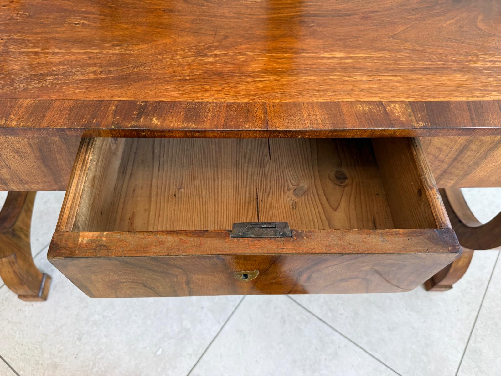 Spätbiedermeier Schreibtisch Sekretär Nussholz Originalstück D2388