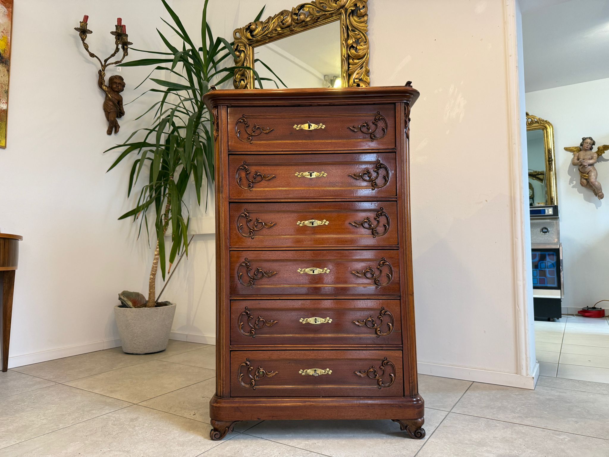 Restaurierte Gründerzeit 6 Ladenkommode Wochenkommode Antiquität D1106