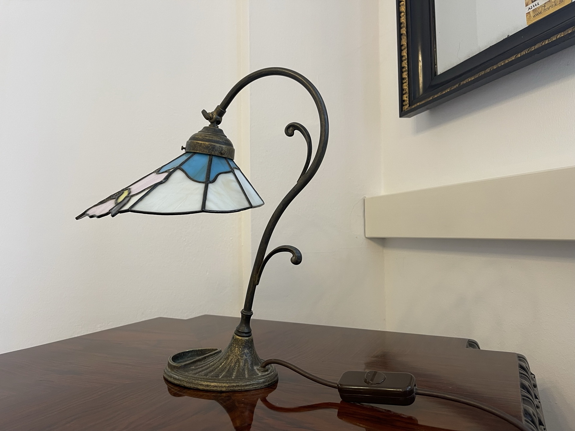 tiffany-glaskunst-_152 Echtglas Schreibtisch Lampe Tiffany Glaskunst Klaunser kl14-1