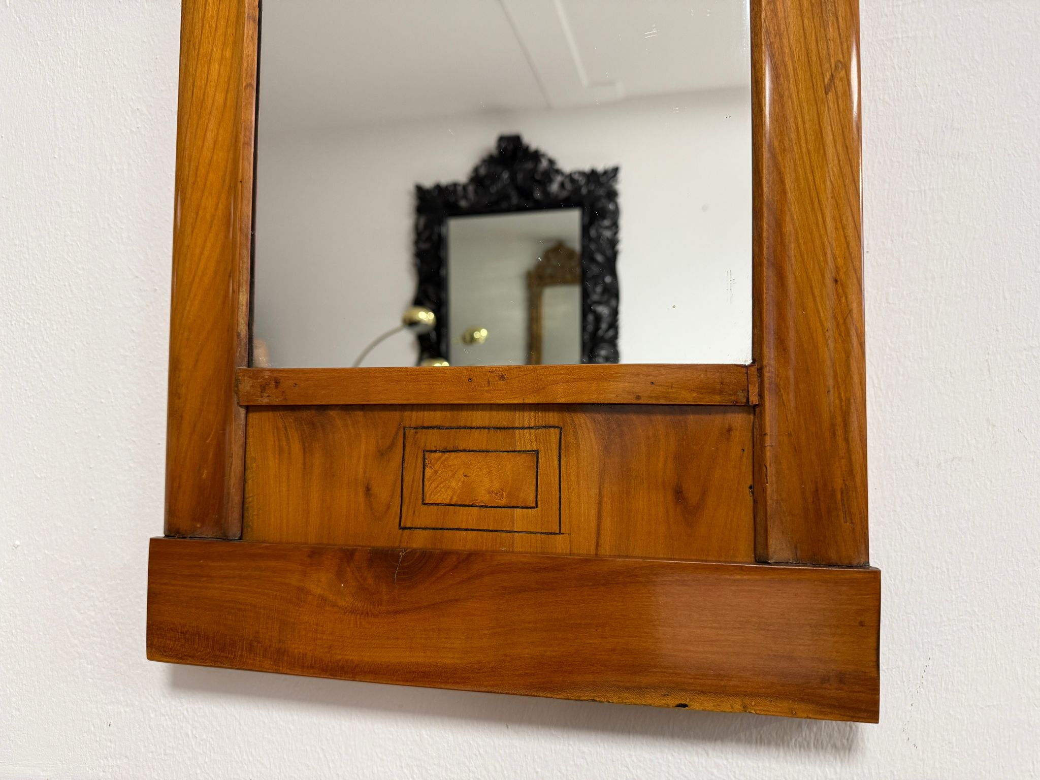 Intarsierter Kirschholz Spiegel Biedermeier Spiegel G2229