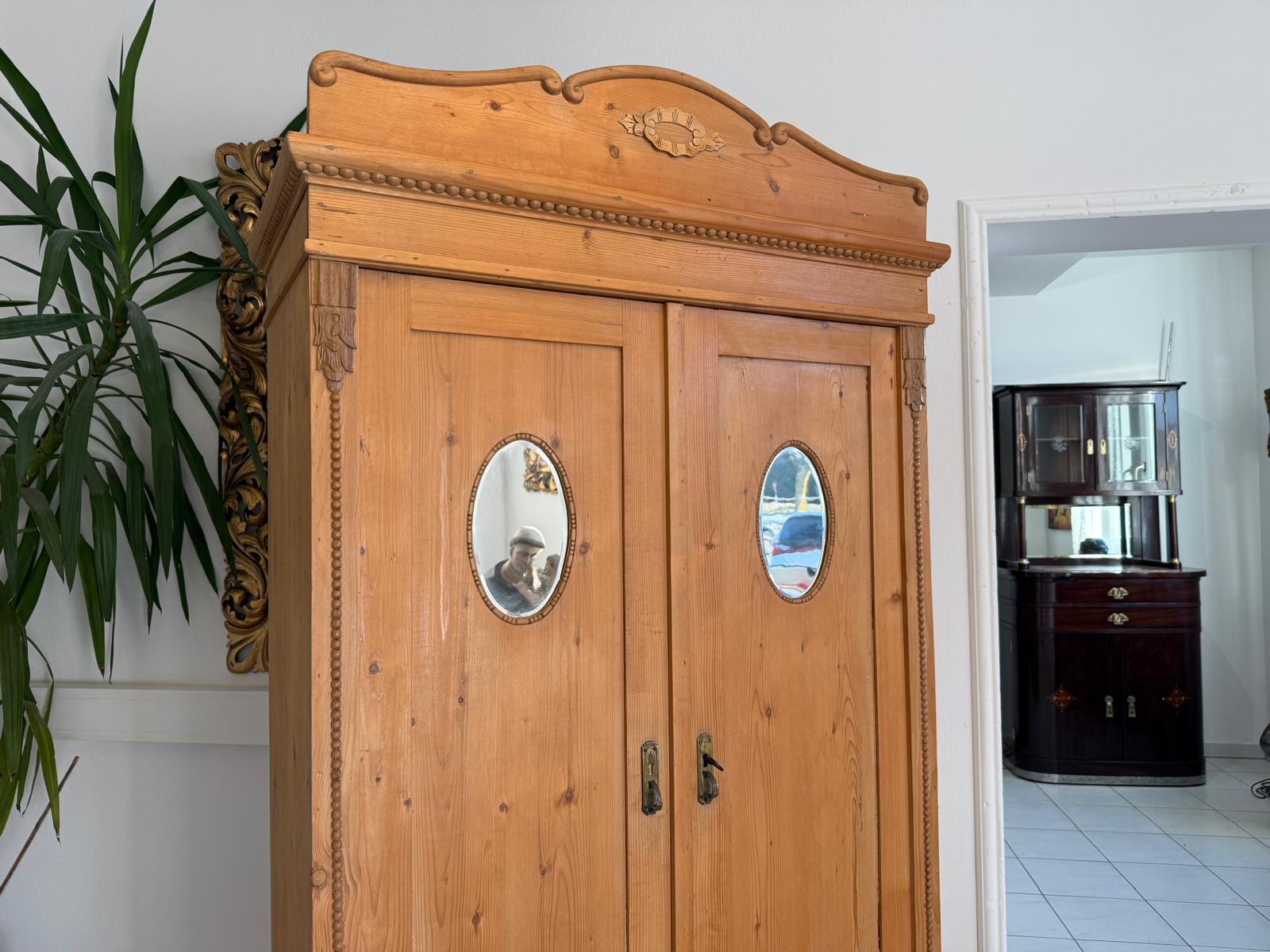 Steirischer Bauernschrank Jugendstil Schrank Spiegelschrank G1050