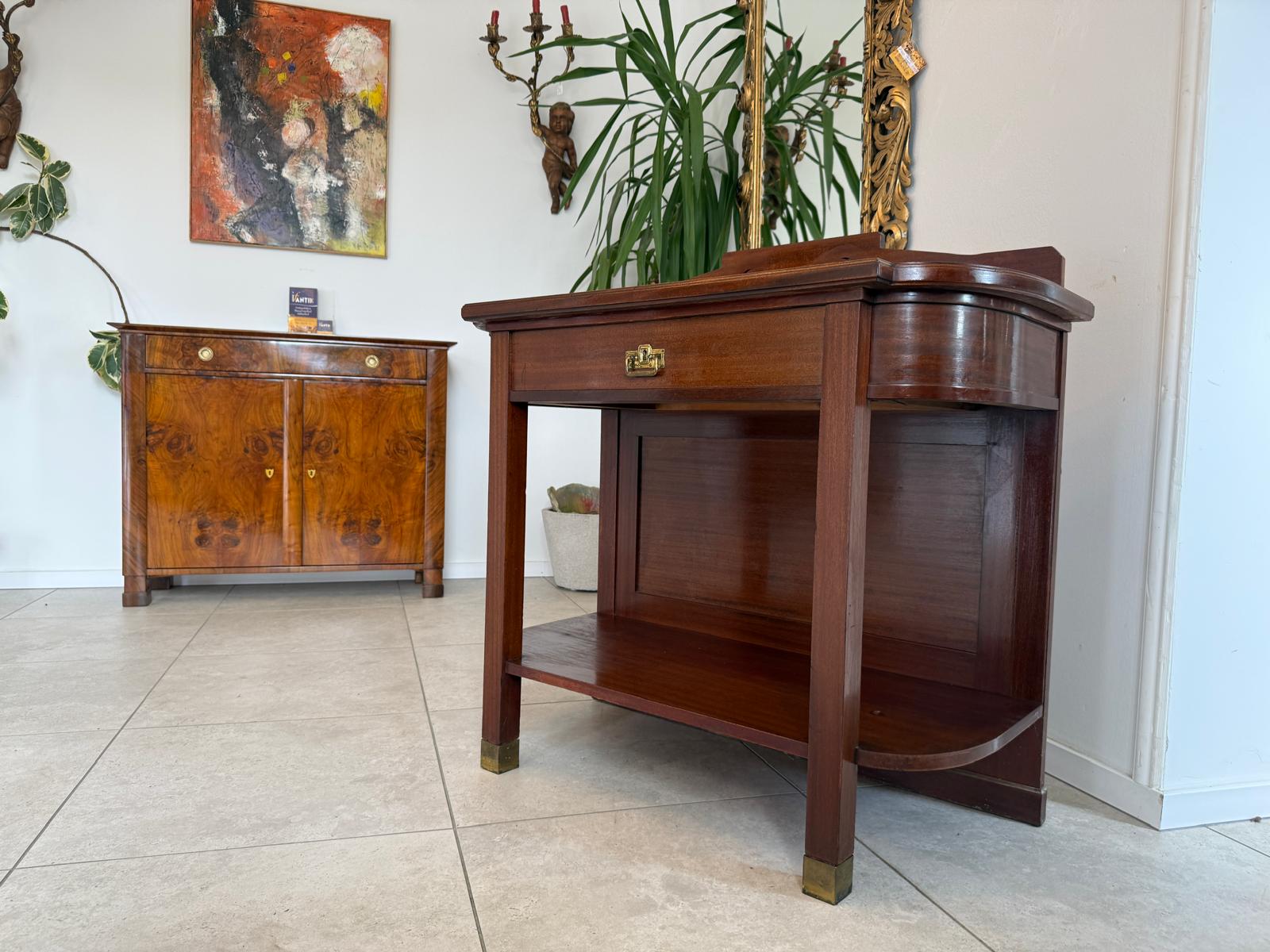 Jugendstil Beistelltisch Anrichte Mahagoni Original D2524