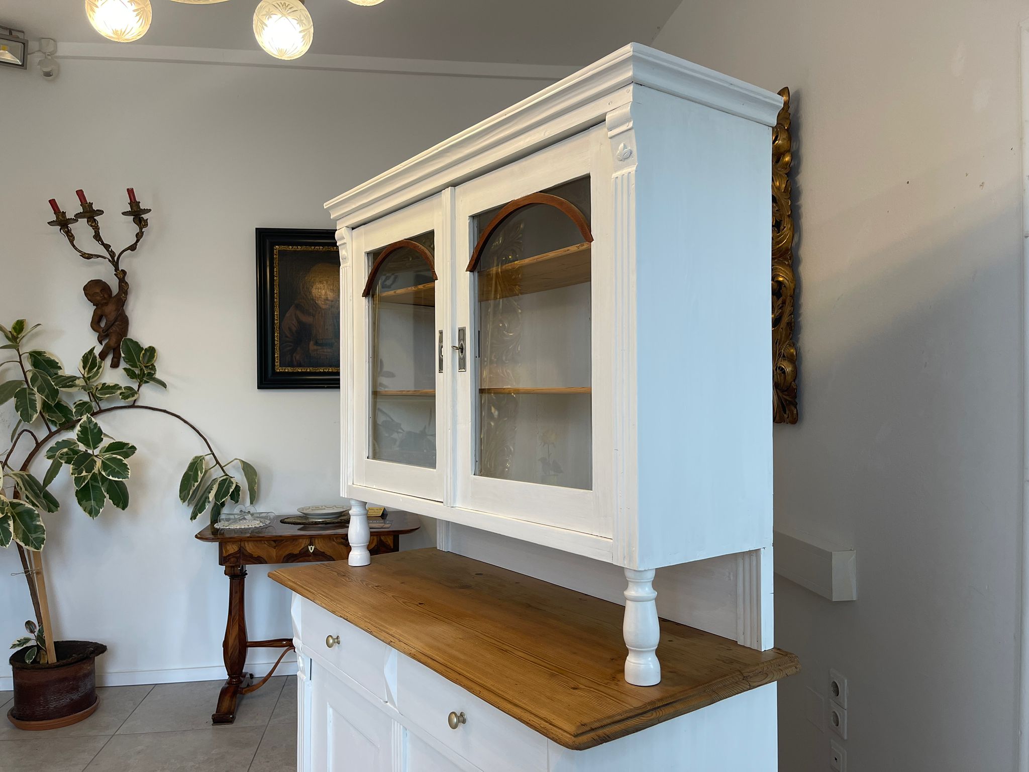 Aufsatzbuffet Küchenkredenz Bauernschrank Aufsatzkommode Chabby Chic G1607