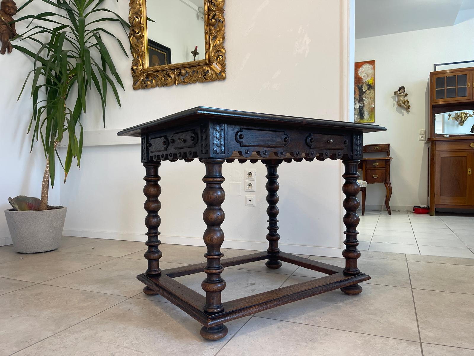 Sale Originaler Prächtiger Tisch Barocktisch Säulentisch G1205