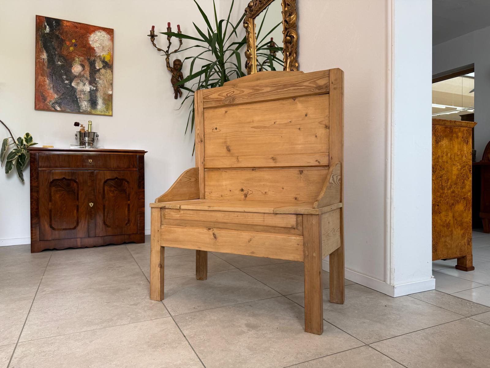 Provinzielle Bäuerliche  Truhenbank Landhausbank Bankerl G1863