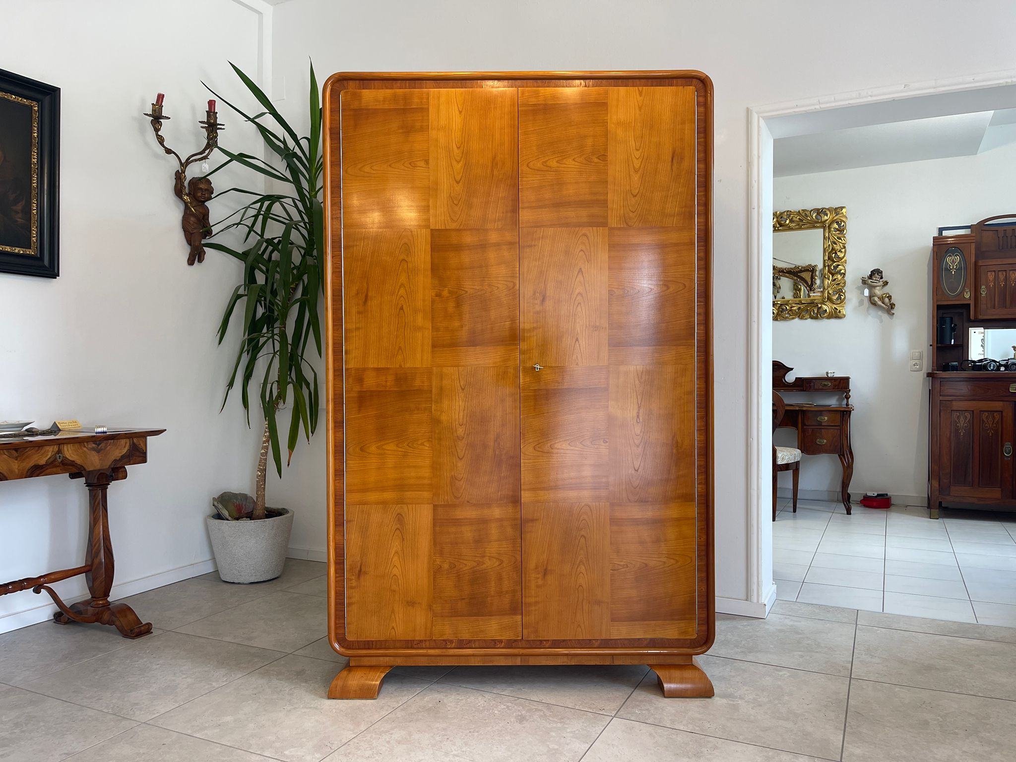 Restaurierte Art Deco Vitrine Glasschrank Bücherschrank Antiquität Antik Möbel G1628