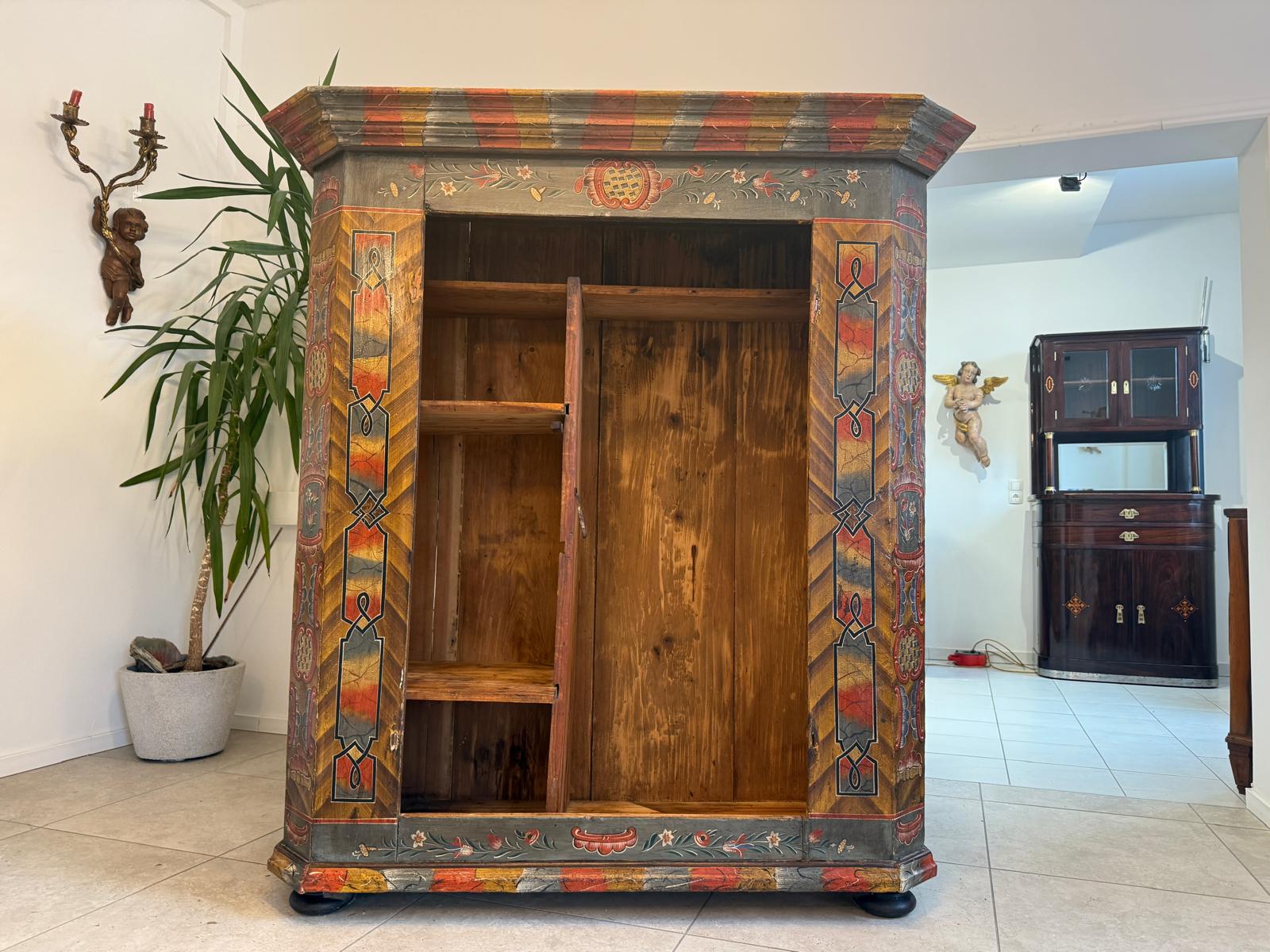 Handbemaltes Bauernregal Bücherregal Tirol Bauernkasten Reiterkasten D1071