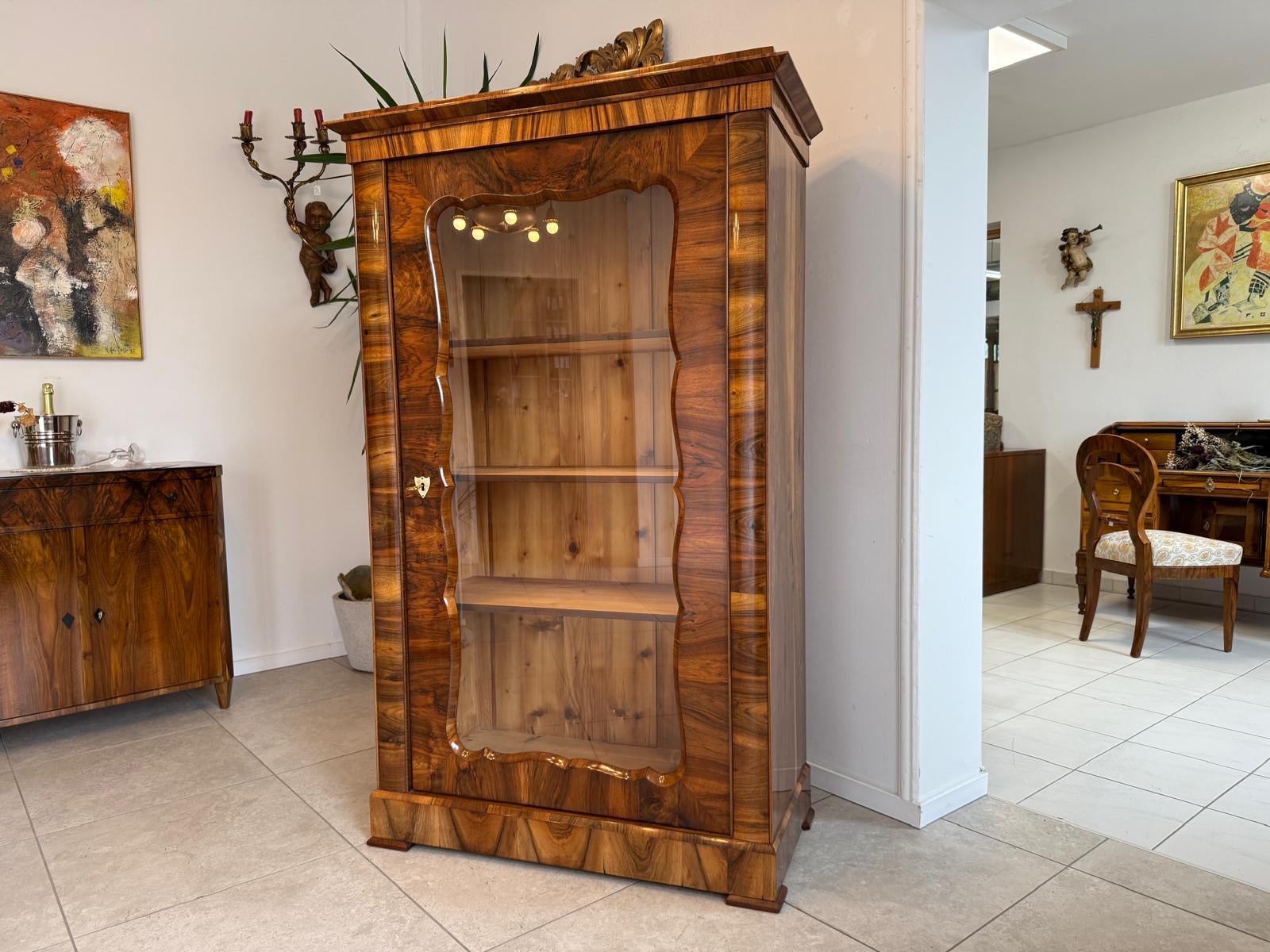 Sale Restauriert Antiquität Biedermeier Vitrine Glasschrank Bücherschrank G2051