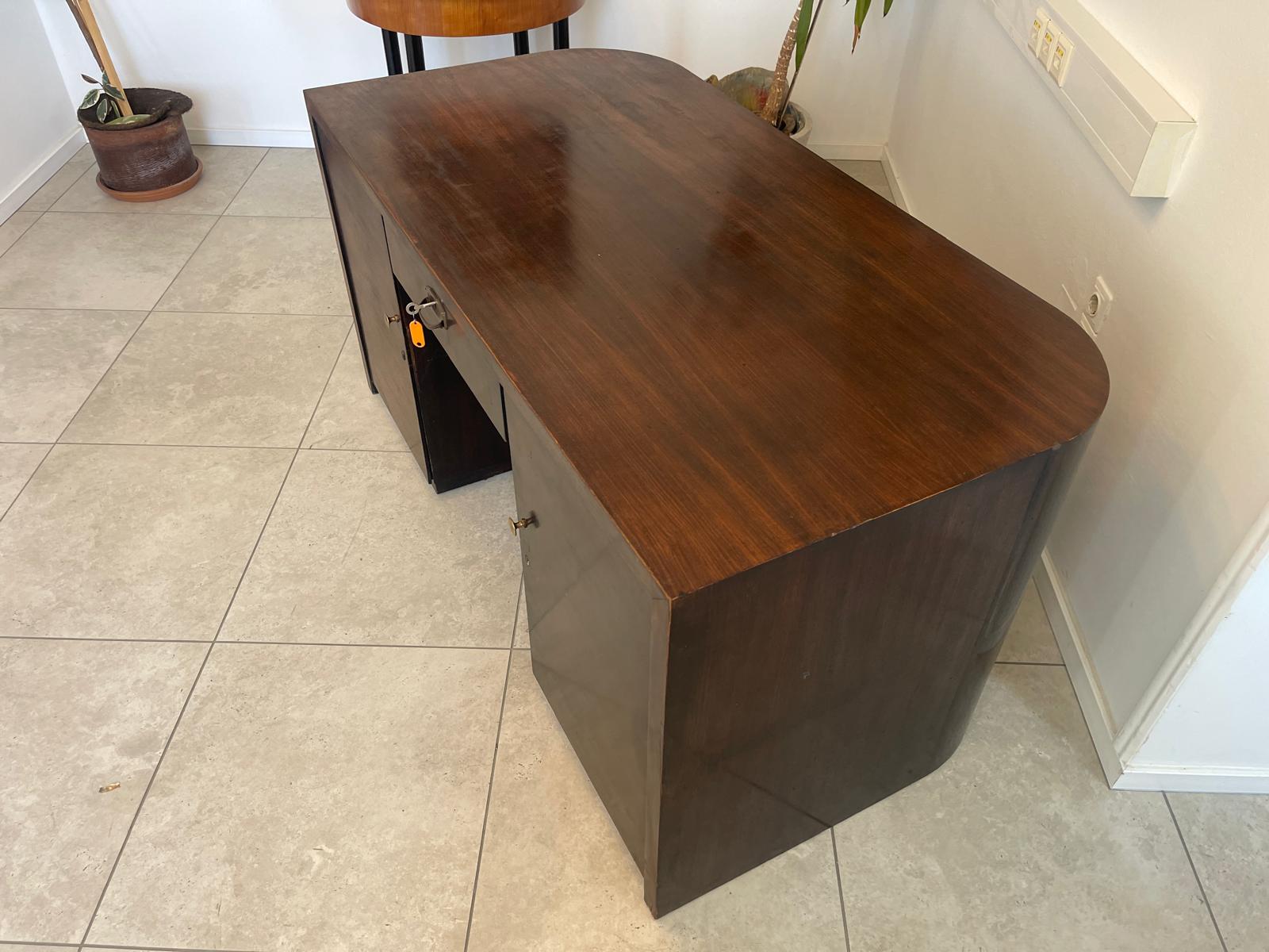 Art Deco Sekretär Büroschreibtisch mit Wurzelholzmaserung G1305