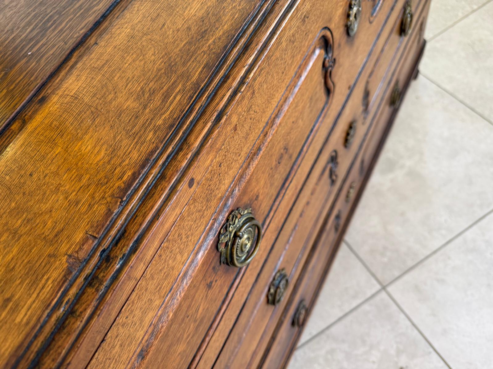 Authentische Barock Kommode Ladenkommode Eichenholz Antiquität D2428